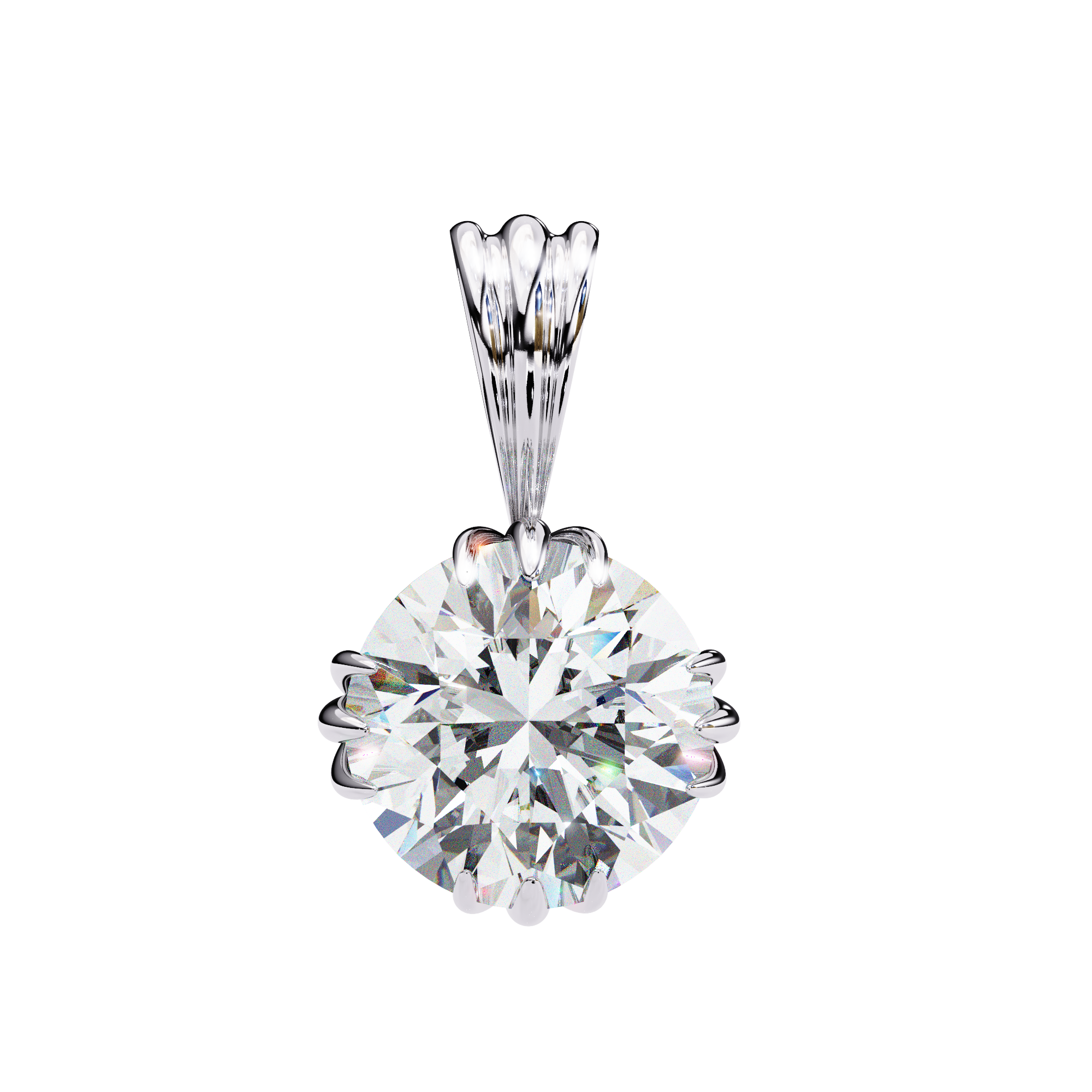 2.04 Carat Round Shape Lab-Grown Diamond Pendant Necklace – E Color VVS2 Clarity