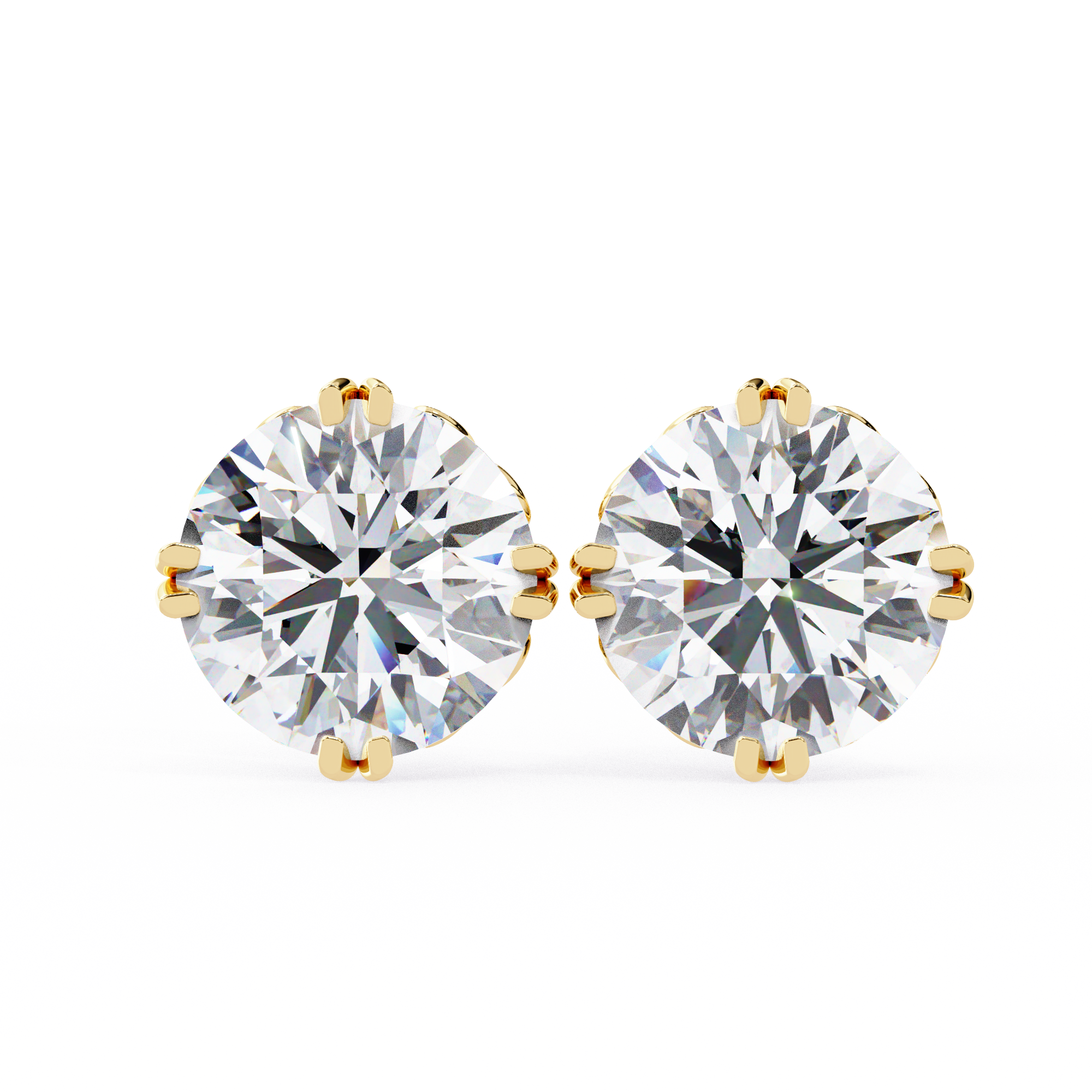 Pure Brilliance 2.57 Carat E Color VVS2 Round Lab Grown Diamond Stud Earrings