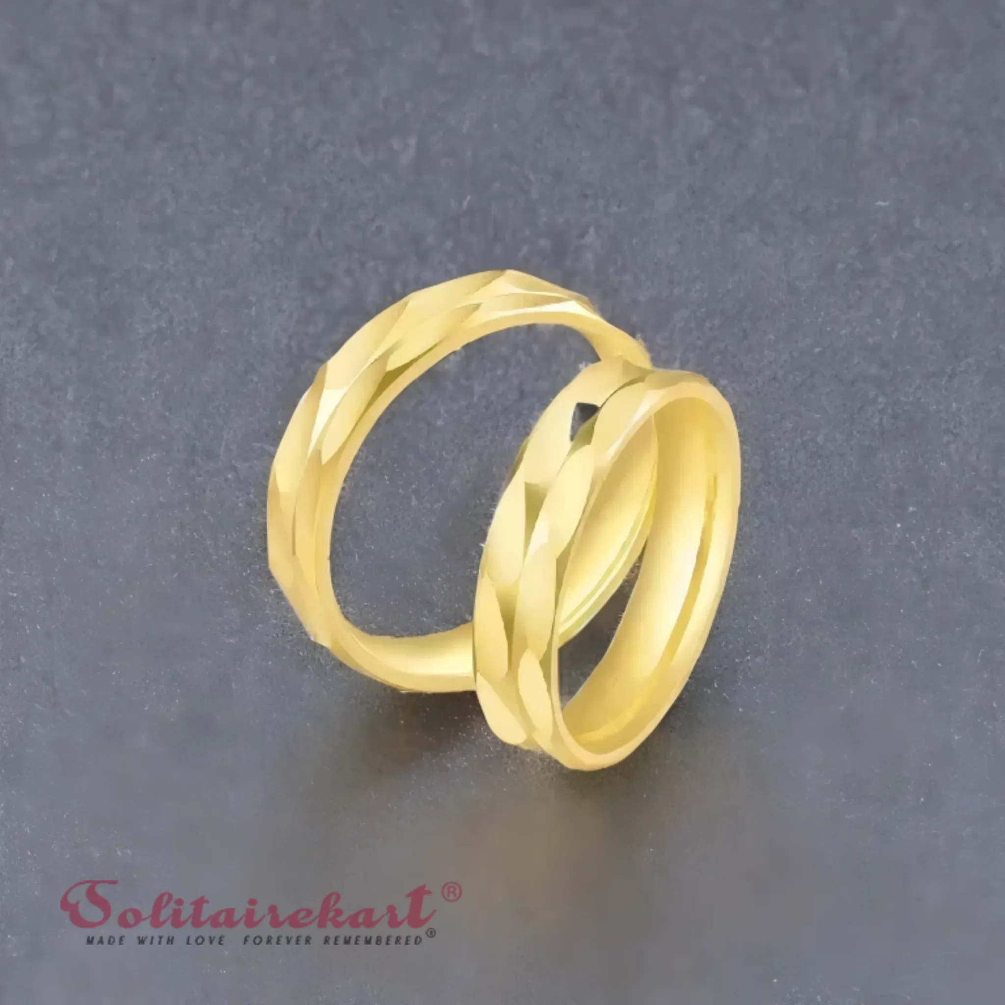 14K 4.08Grams Gold Couple Rings – Elegant Band Design