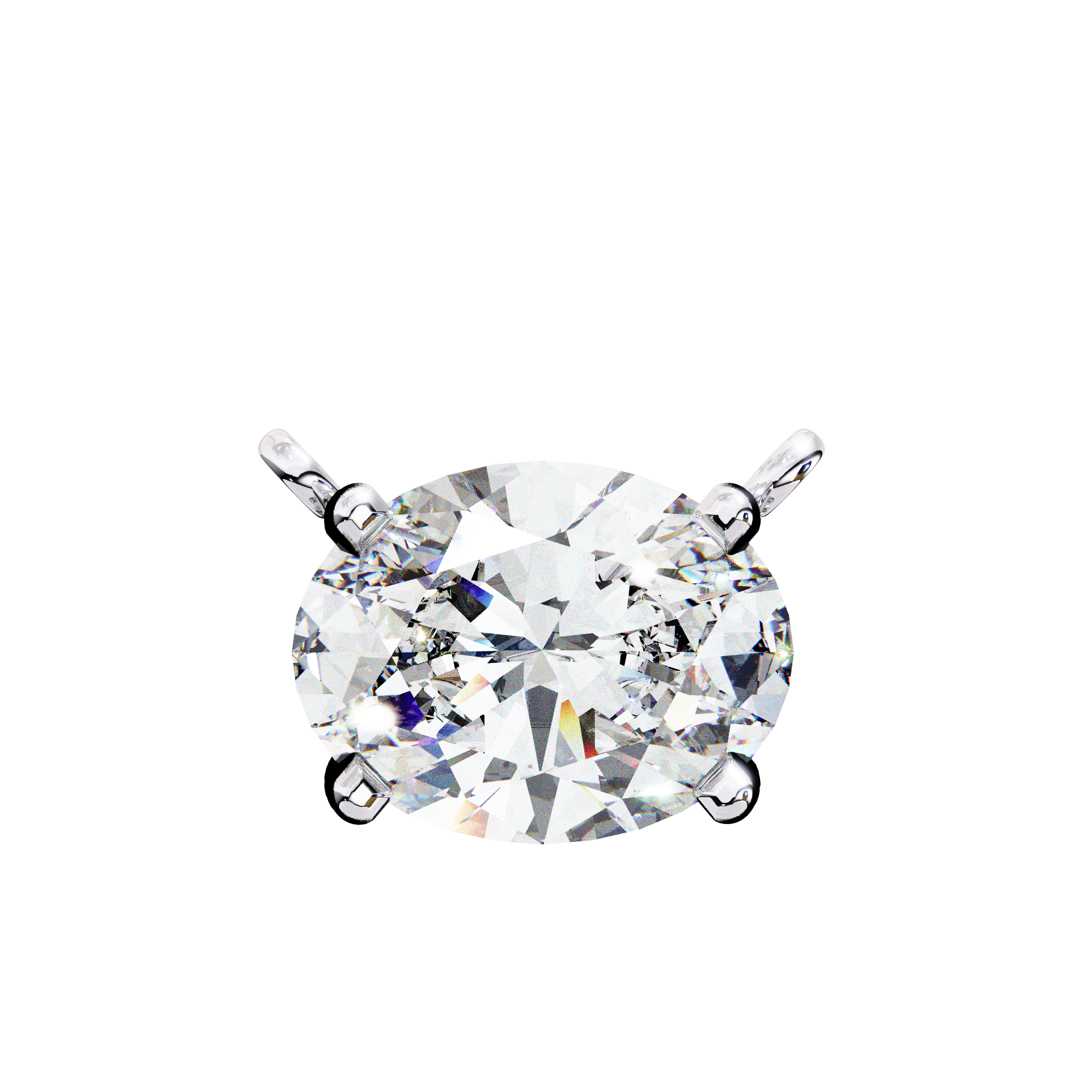 Solitairekart 1.66ct Oval-Cut East-West Natural Diamond Solitaire Pendant-H Color, VS1 Clarity