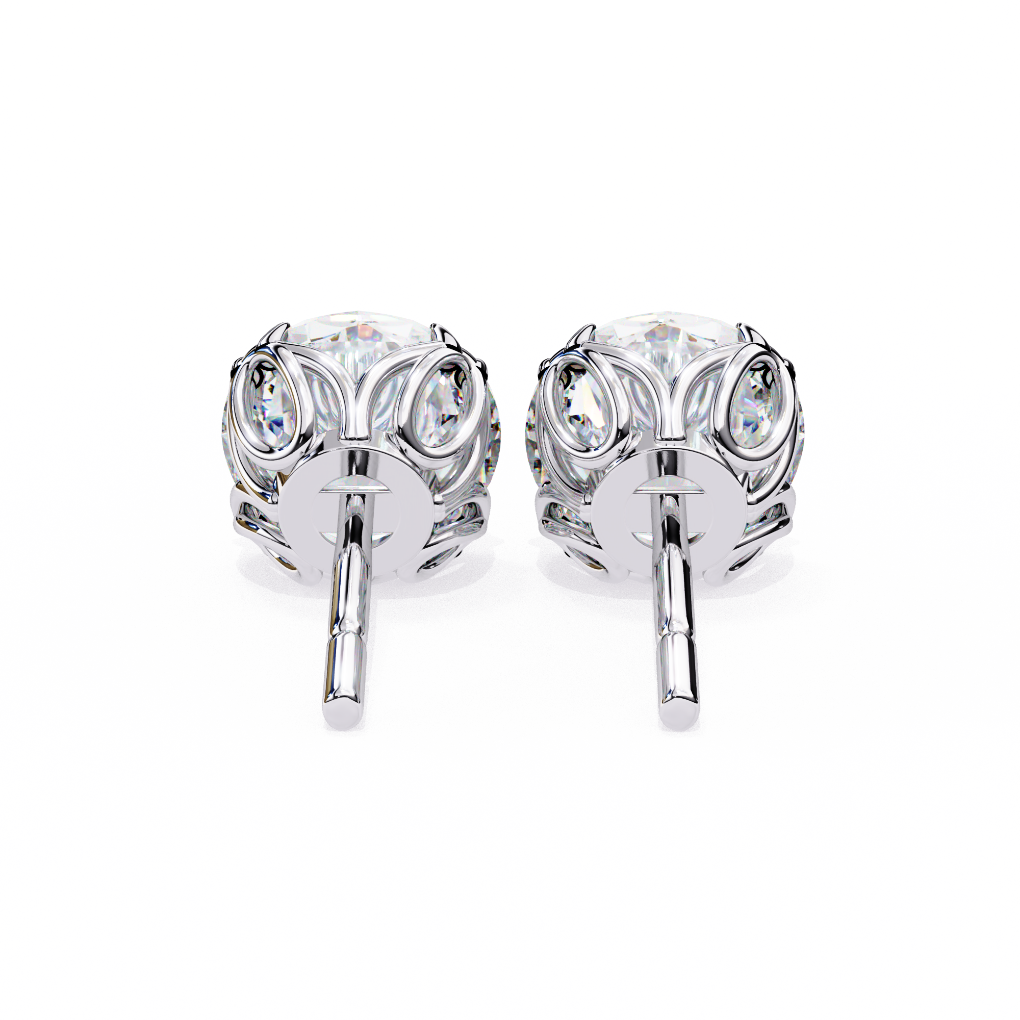 Eternal Brilliance: 2.57 Carat Round F/VVS2 Lab Grown Diamond Stud Earrings