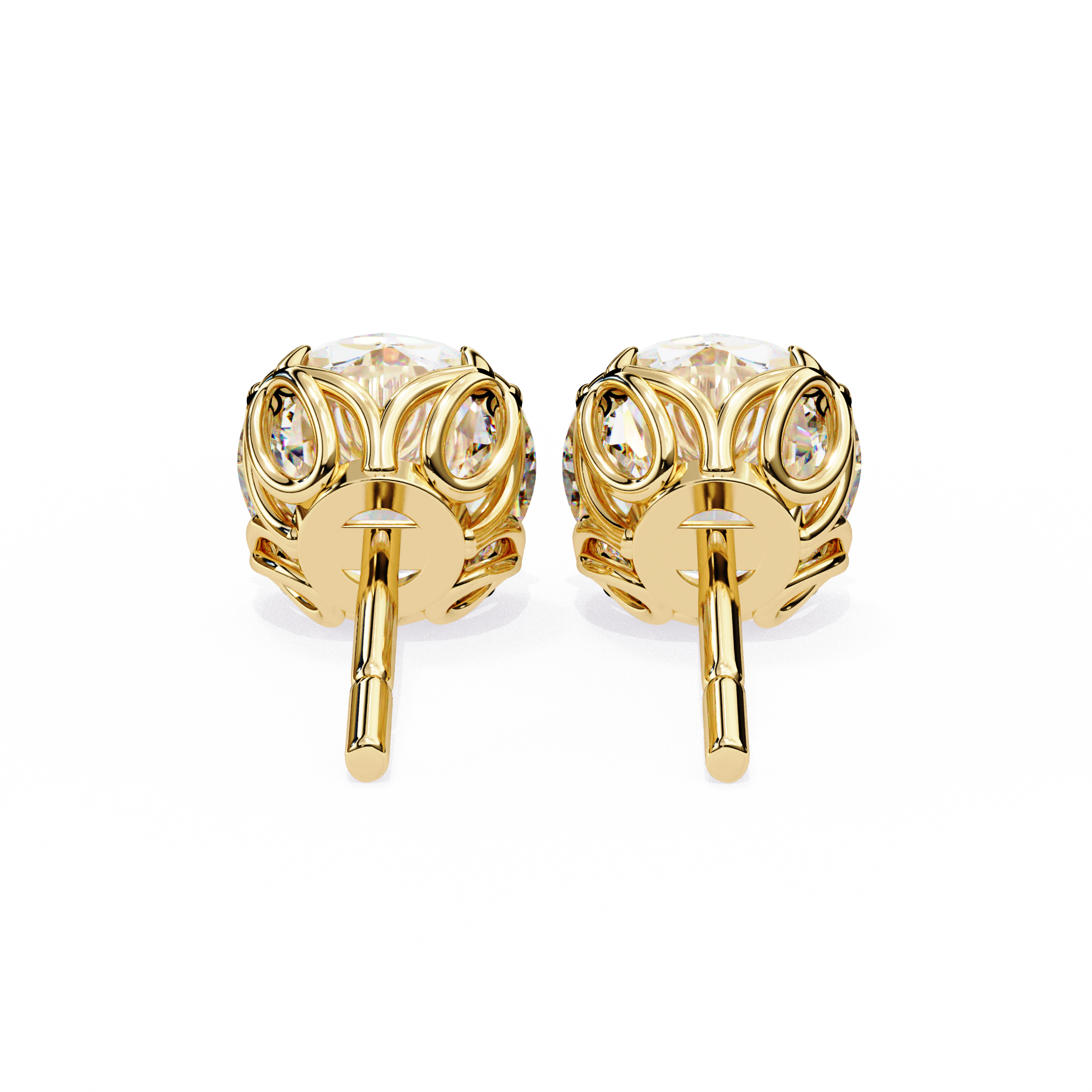 Eternal Brilliance: 2.57 Carat Round F/VVS2 Lab Grown Diamond Stud Earrings
