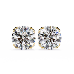 Solitairekart 2.57ct Classic 6-Prong Natural Diamond Round Stud Earrings-H Color, VS1 Clarity