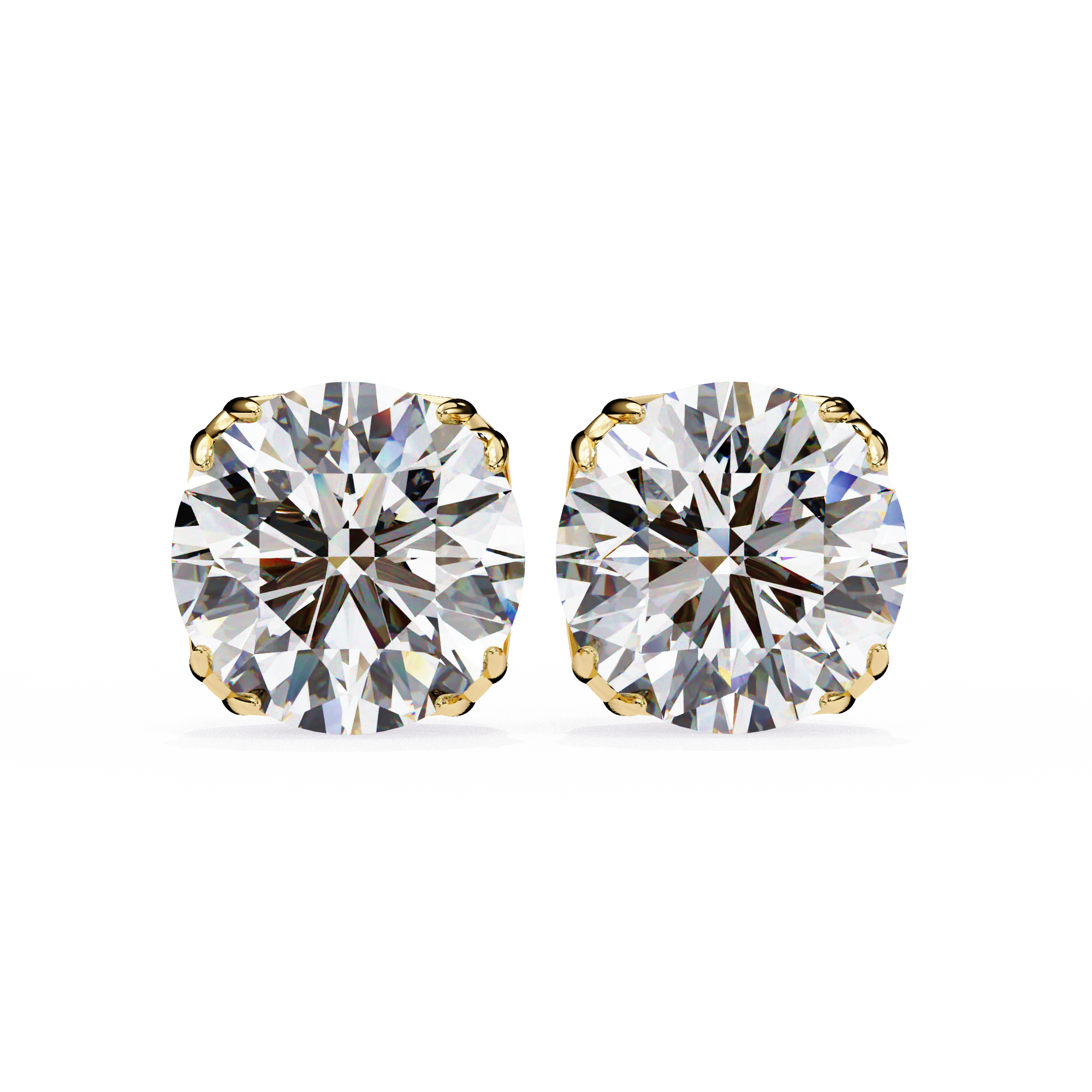 Eternal Brilliance: 2.57 Carat Round F/VVS2 Lab Grown Diamond Stud Earrings