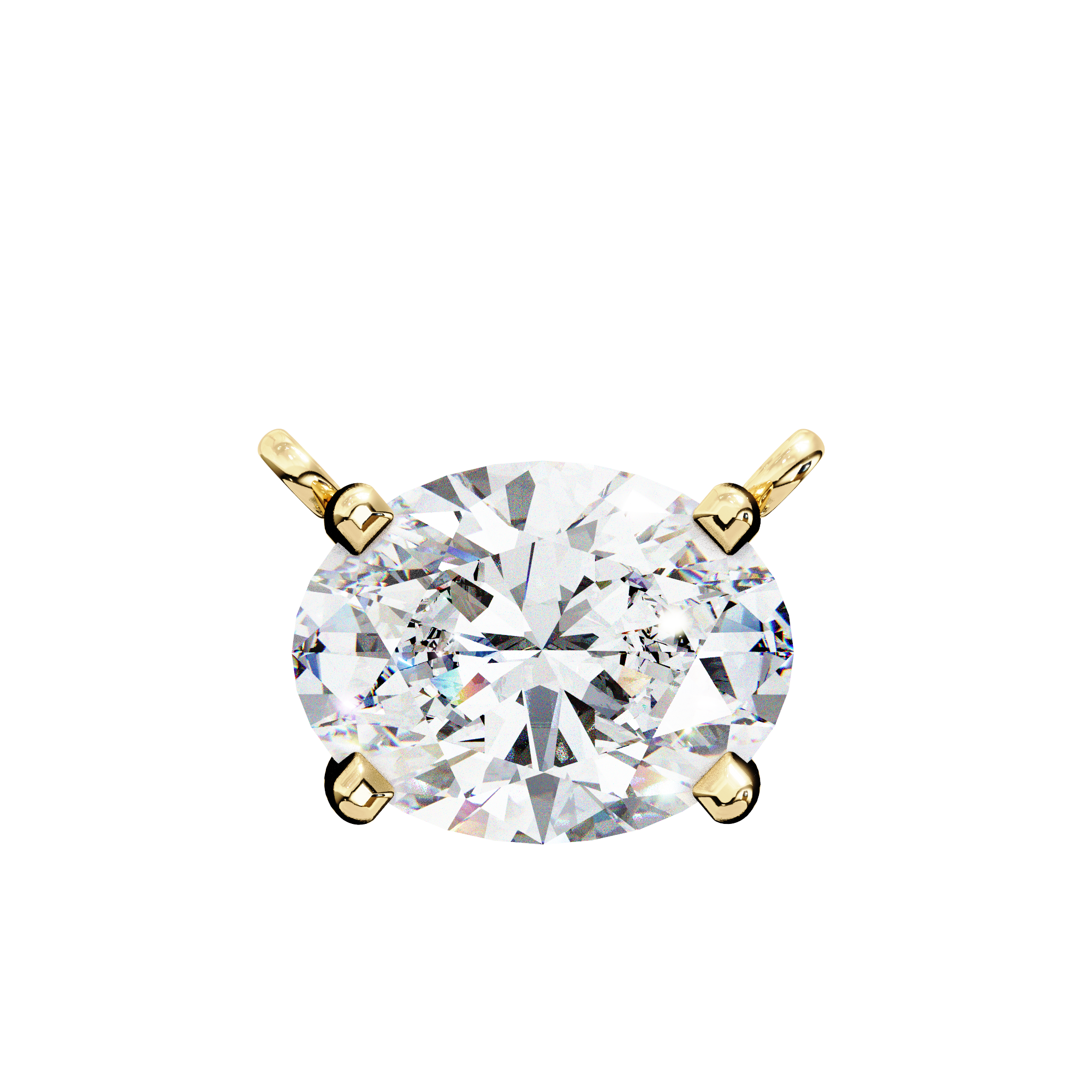 Solitairekart 1.66ct Oval-Cut East-West Natural Diamond Solitaire Pendant-H Color, VS1 Clarity