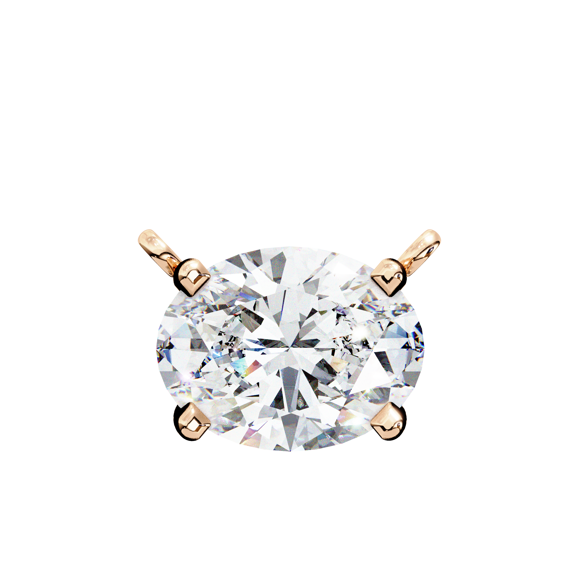 Solitairekart 1.66ct Oval-Cut East-West Natural Diamond Solitaire Pendant-H Color, VS1 Clarity