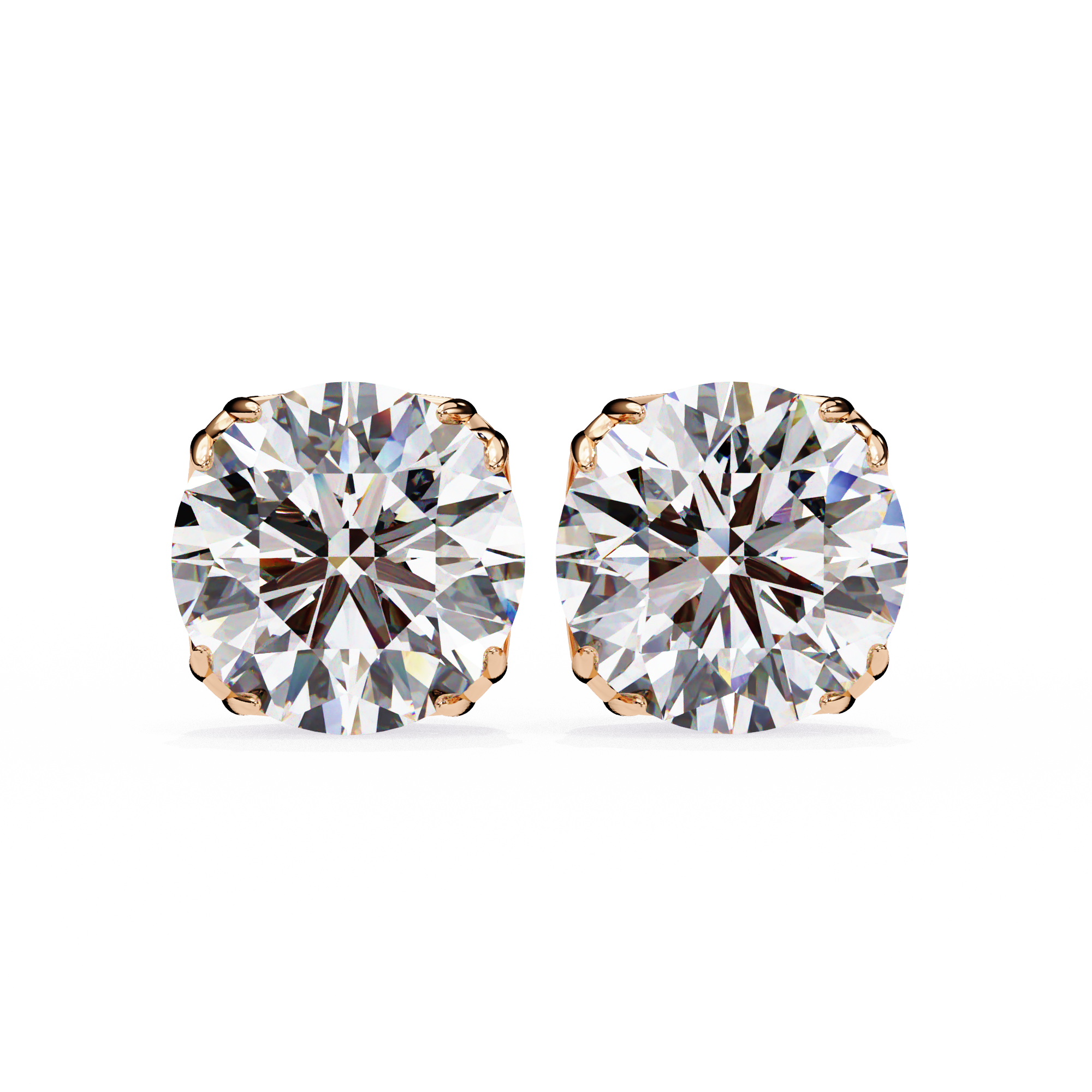 Eternal Brilliance: 2.57 Carat Round F/VVS2 Lab Grown Diamond Stud Earrings