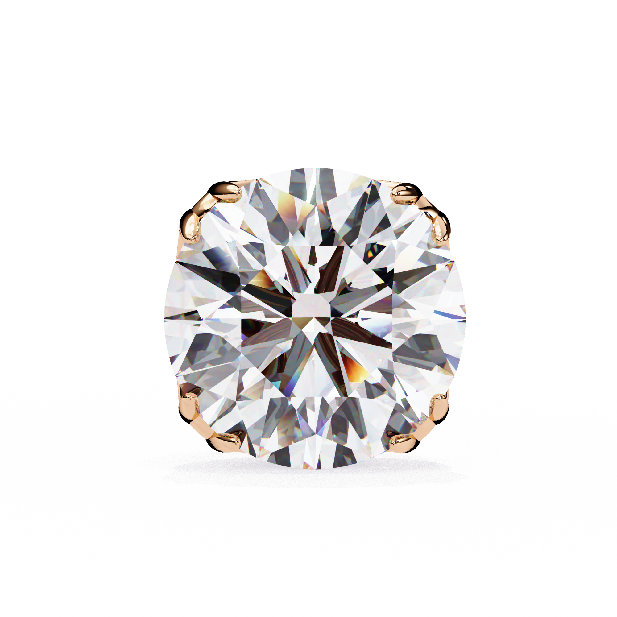 Eternal Brilliance: 2.57 Carat Round F/VVS2 Lab Grown Diamond Stud Earrings