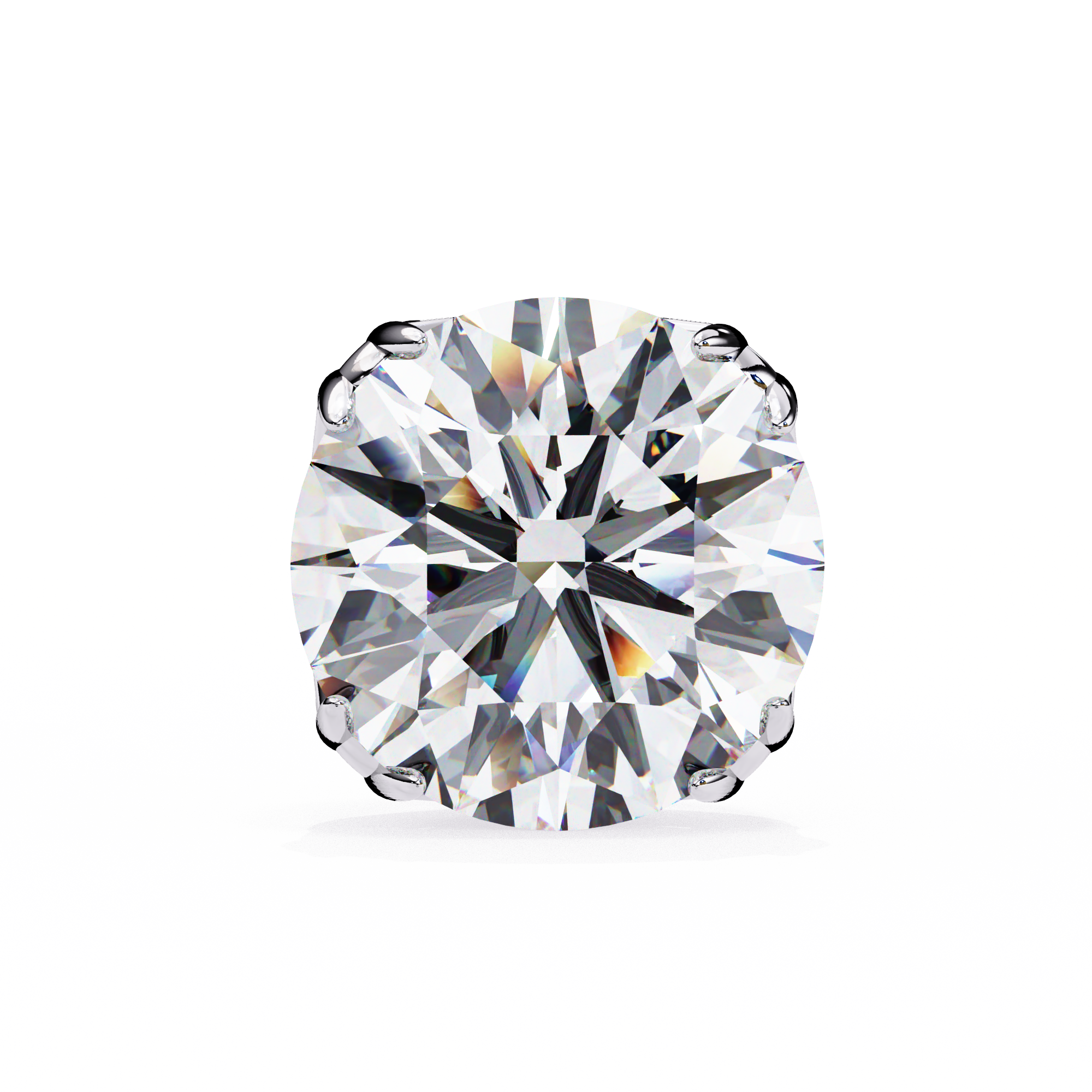 Eternal Brilliance: 2.57 Carat Round F/VVS2 Lab Grown Diamond Stud Earrings