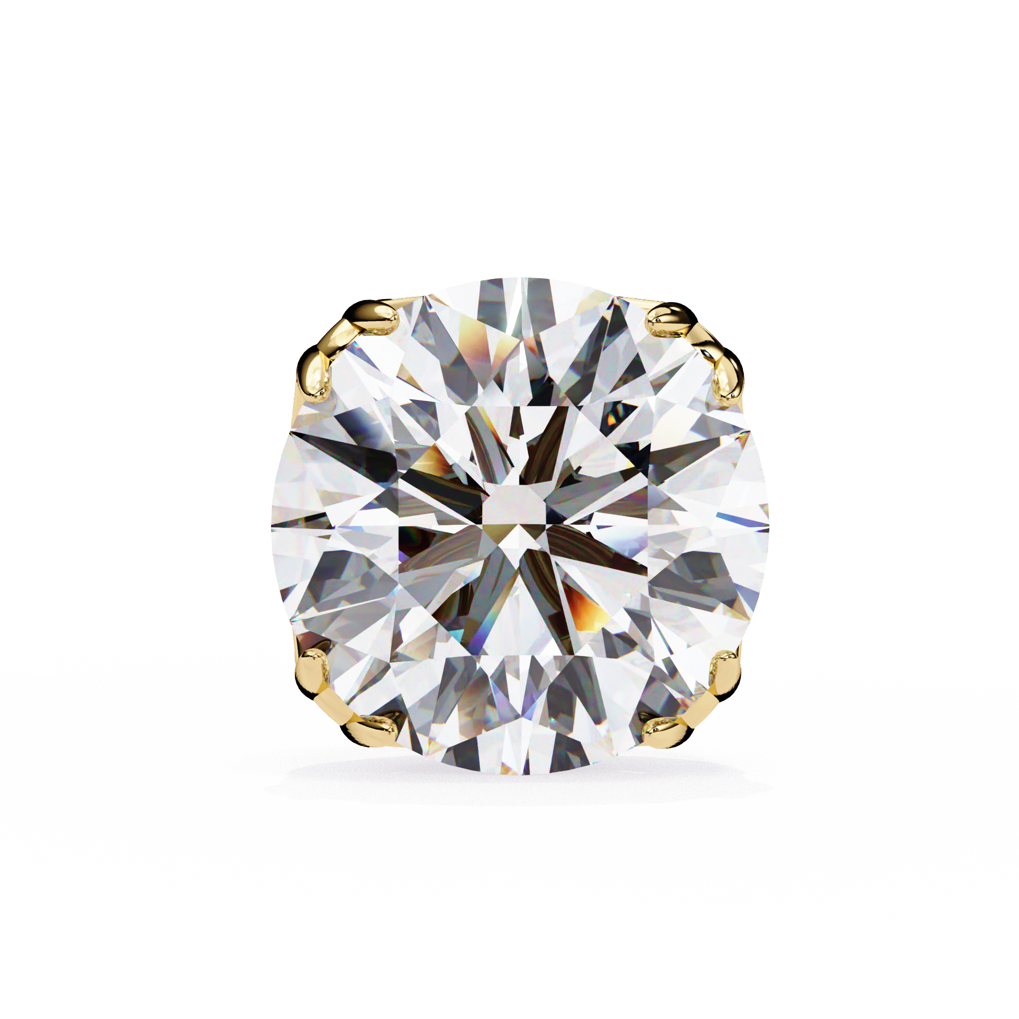 Eternal Brilliance: 2.57 Carat Round F/VVS2 Lab Grown Diamond Stud Earrings
