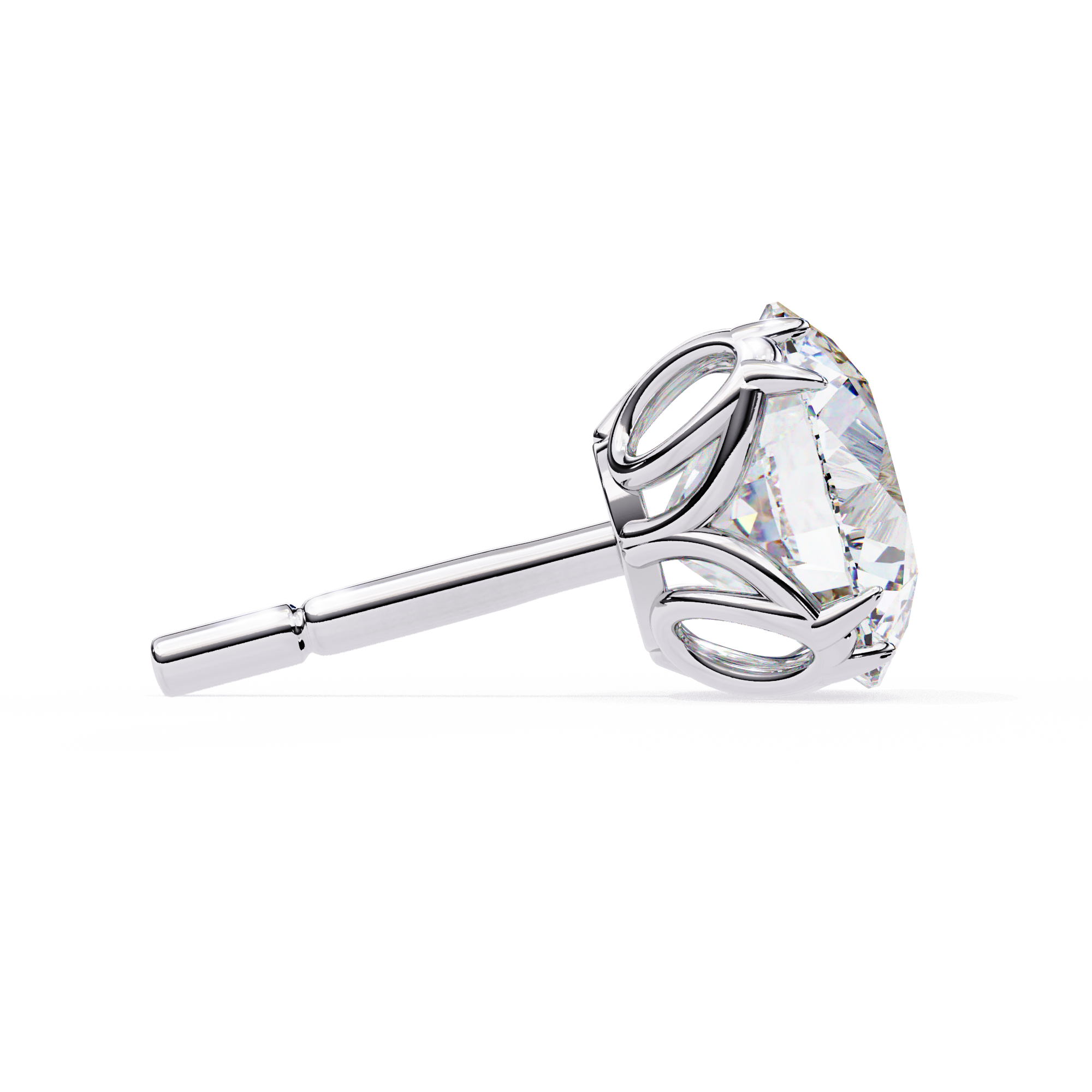 Eternal Brilliance: 2.57 Carat Round F/VVS2 Lab Grown Diamond Stud Earrings