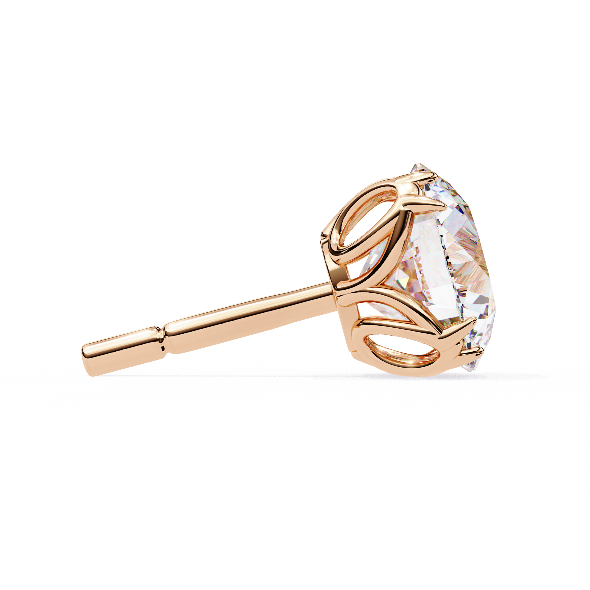 Eternal Brilliance: 2.57 Carat Round F/VVS2 Lab Grown Diamond Stud Earrings