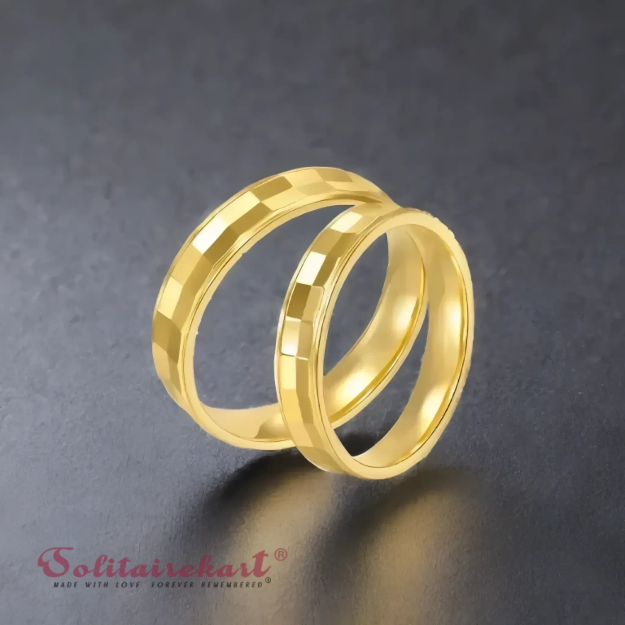 14K 3.93Grams Gold Couple Rings – Elegant Band Design