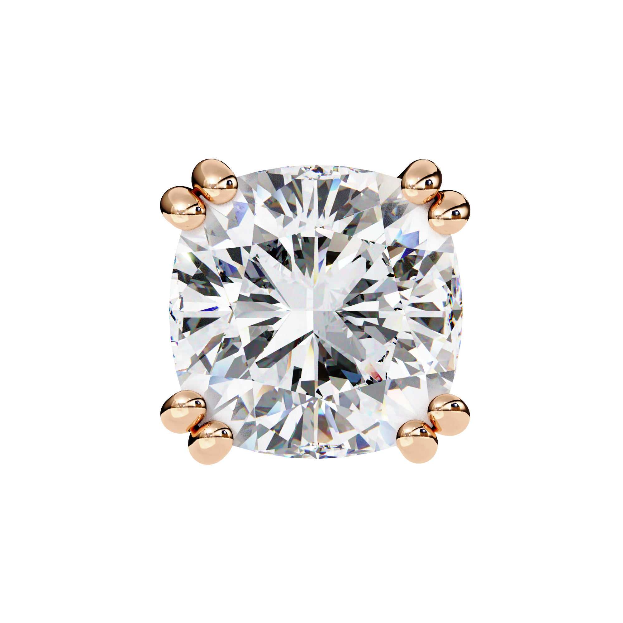 2.24 Carat Cushion Shape F Color VS1 Clarity Lab Grown Diamond Stud Earrings