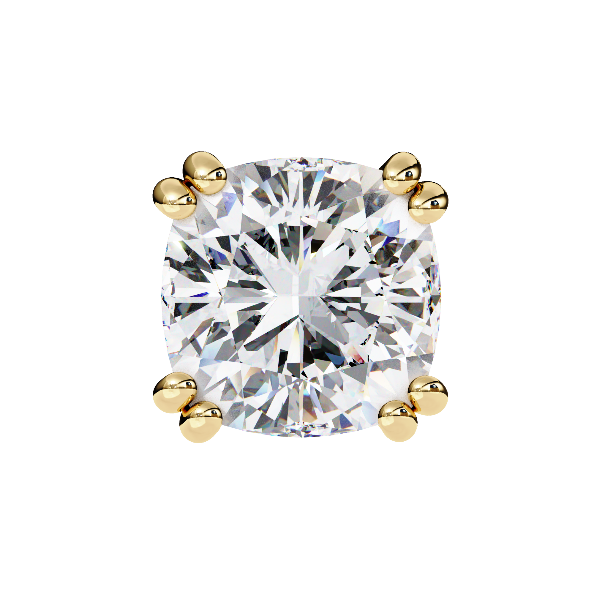 2.24 Carat Cushion Shape F Color VS1 Clarity Lab Grown Diamond Stud Earrings