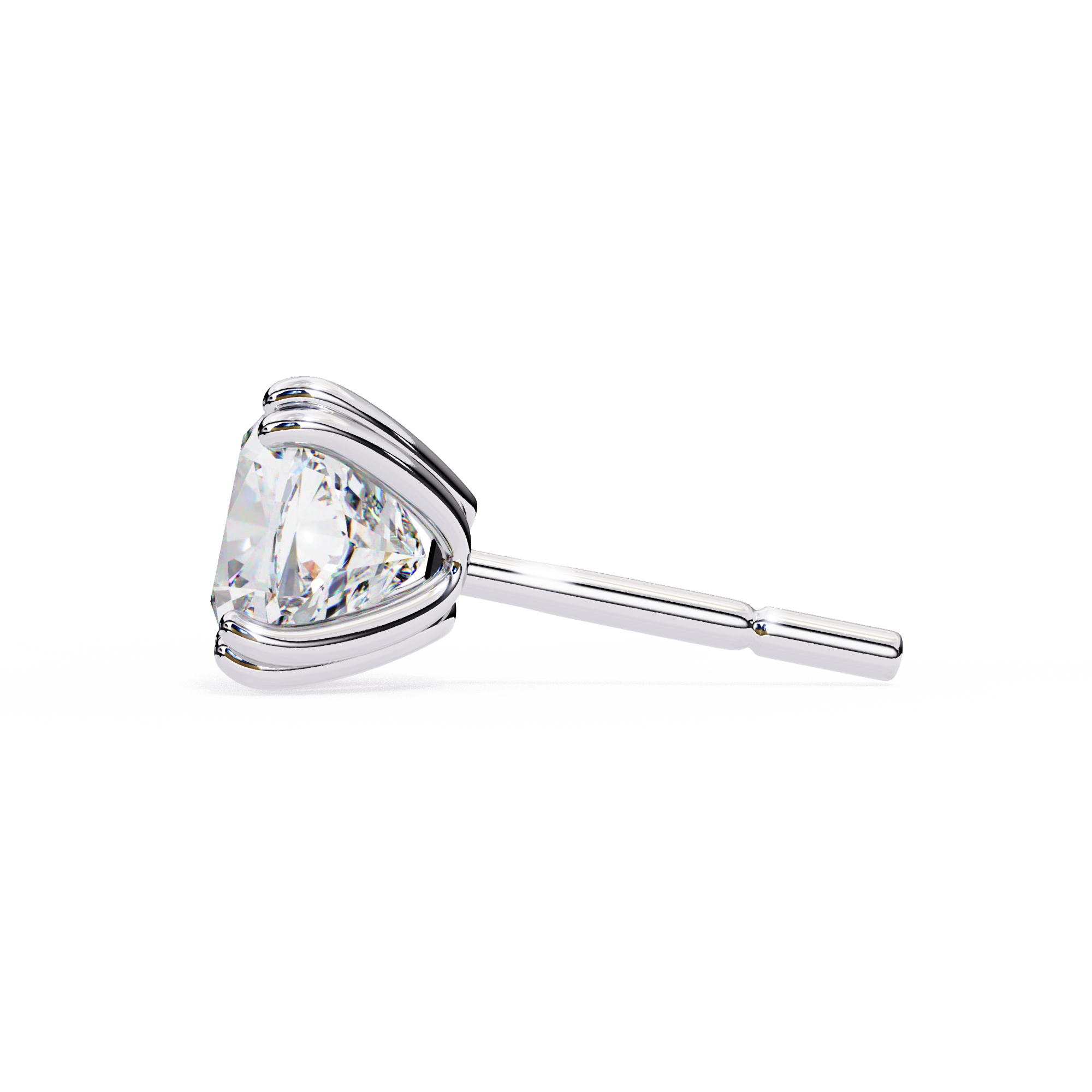 2.24 Carat Cushion Shape F Color VS1 Clarity Lab Grown Diamond Stud Earrings