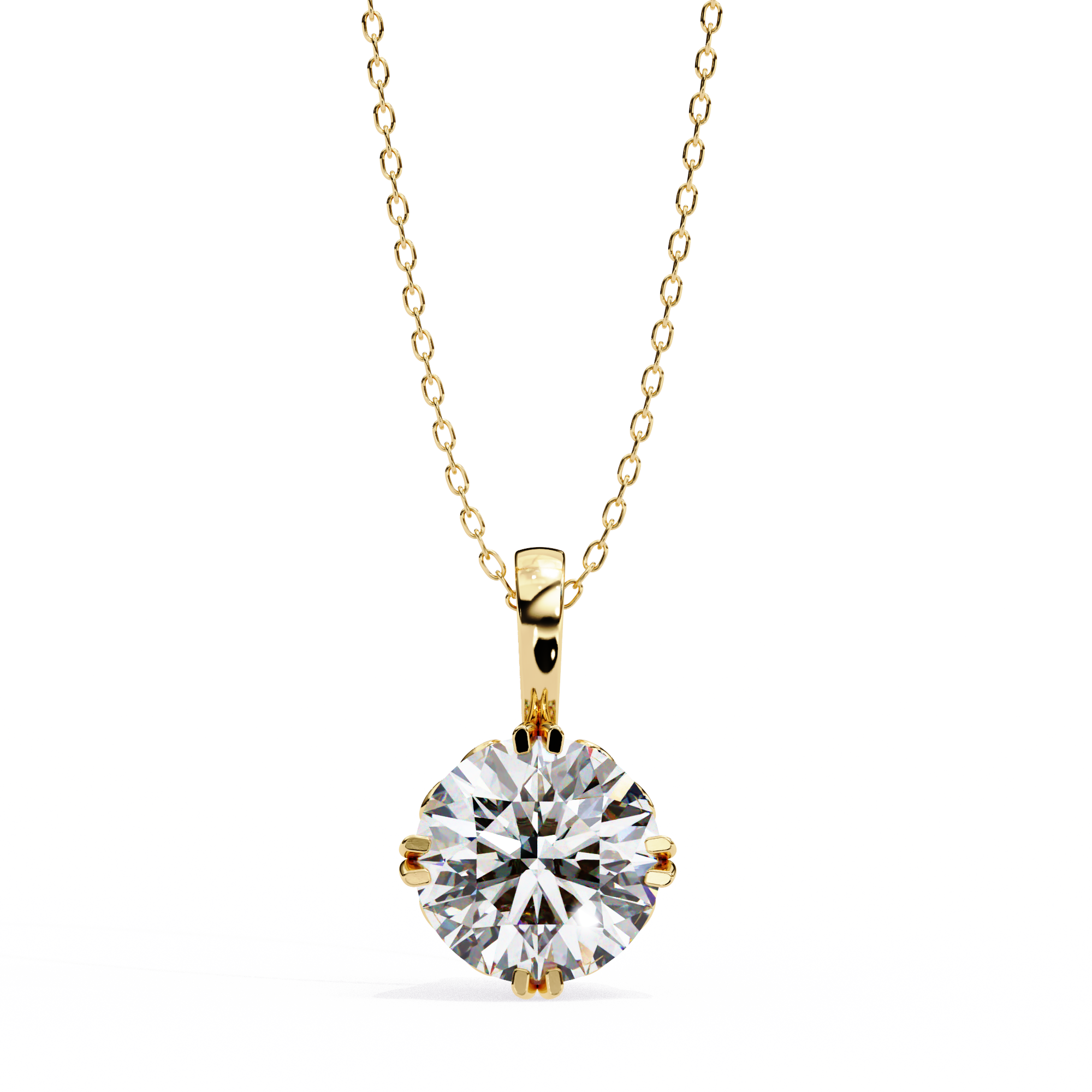 1.84 Carat Round Shape Lab-Grown Diamond Pendant Necklace – F Color VS1 Clarity