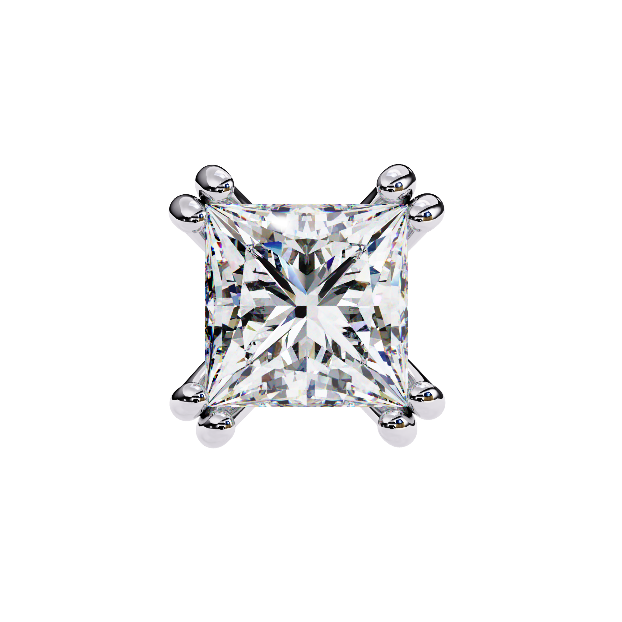 Solitairekart 3.04ct Princess Cut Diamond Studs
