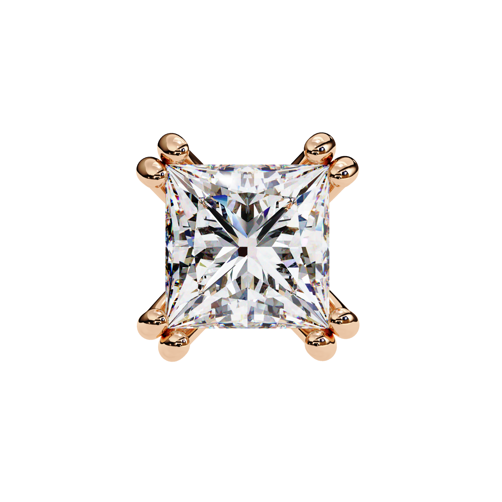 Solitairekart 3.04ct Princess Cut Diamond Studs