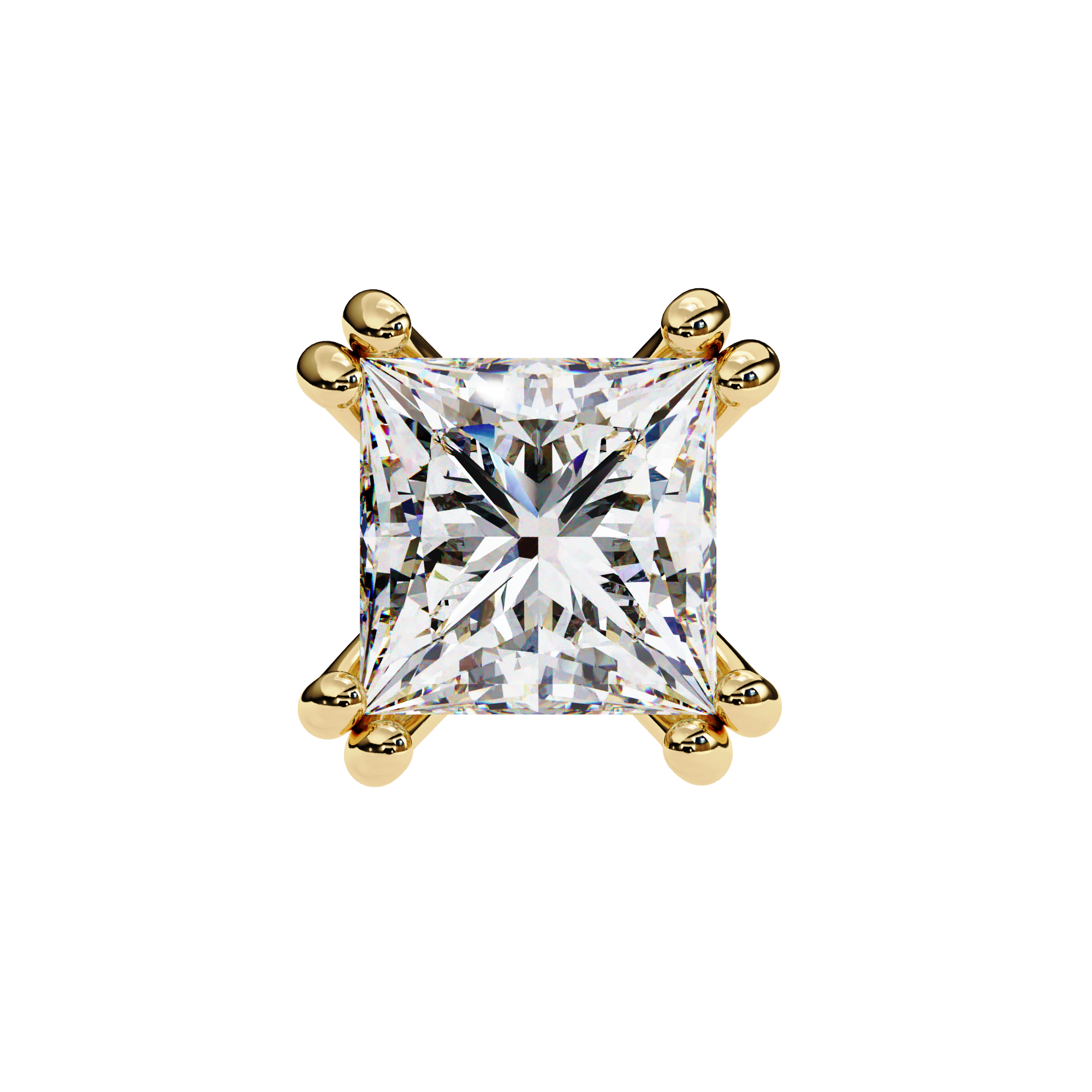Solitairekart 3.04ct Princess Cut Diamond Studs