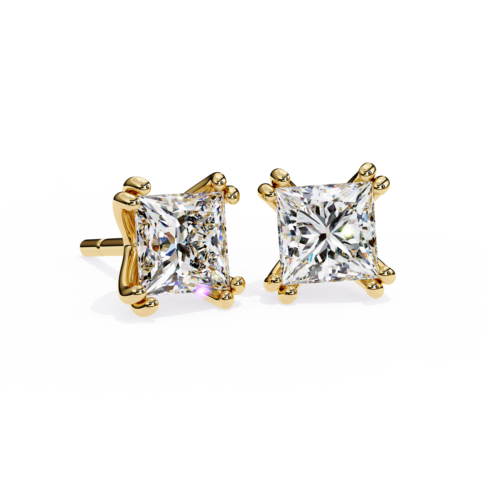 Solitairekart 3.04ct Princess Cut Diamond Studs