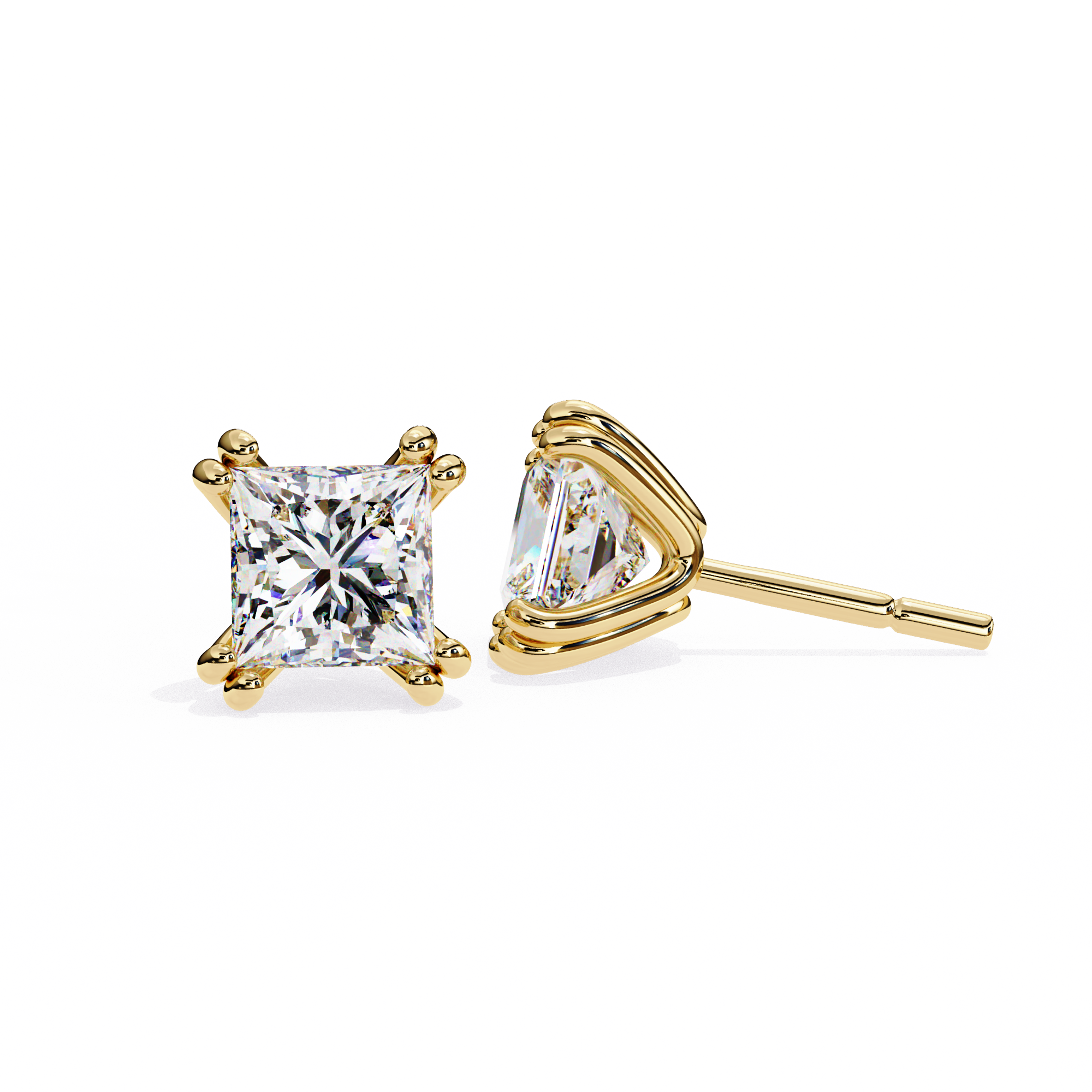 The Princess Signature — 3.04 Carat E/VS2 Lab Grown Diamond Stud Earrings