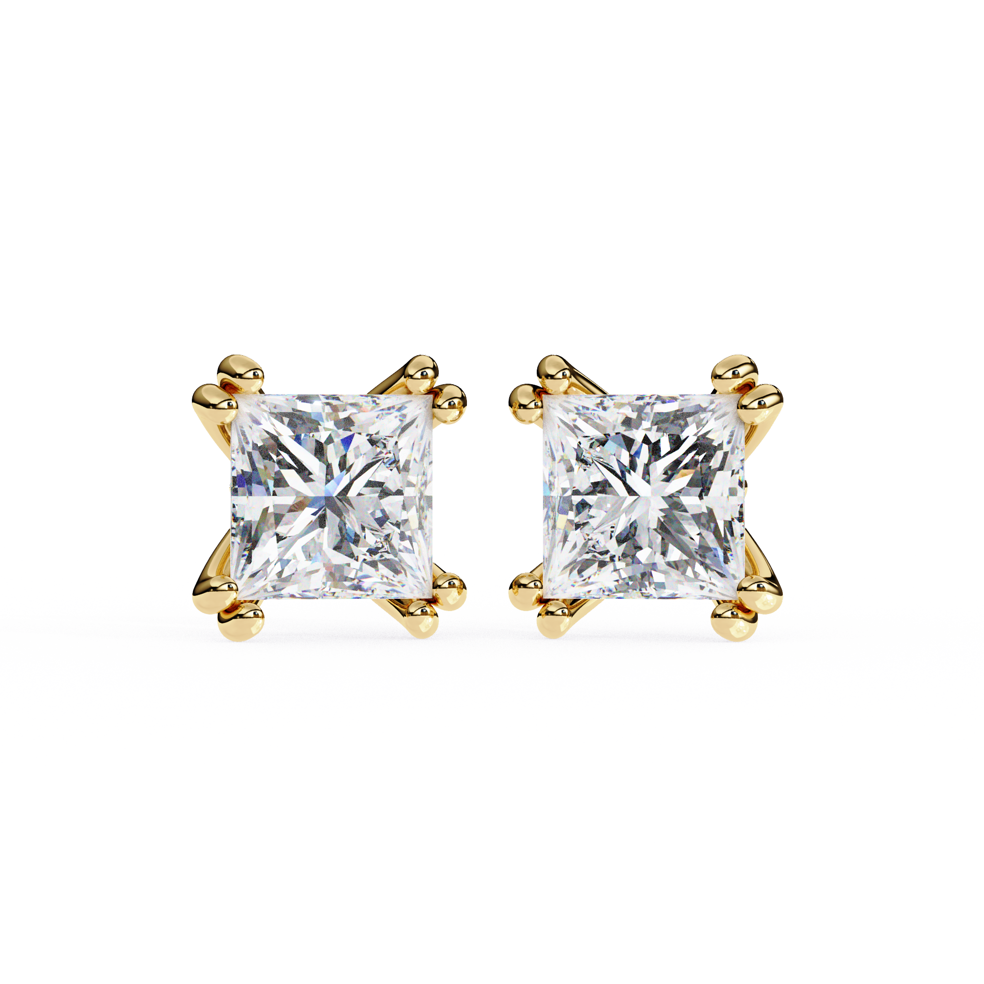 The Princess Signature — 3.04 Carat E/VS2 Lab Grown Diamond Stud Earrings