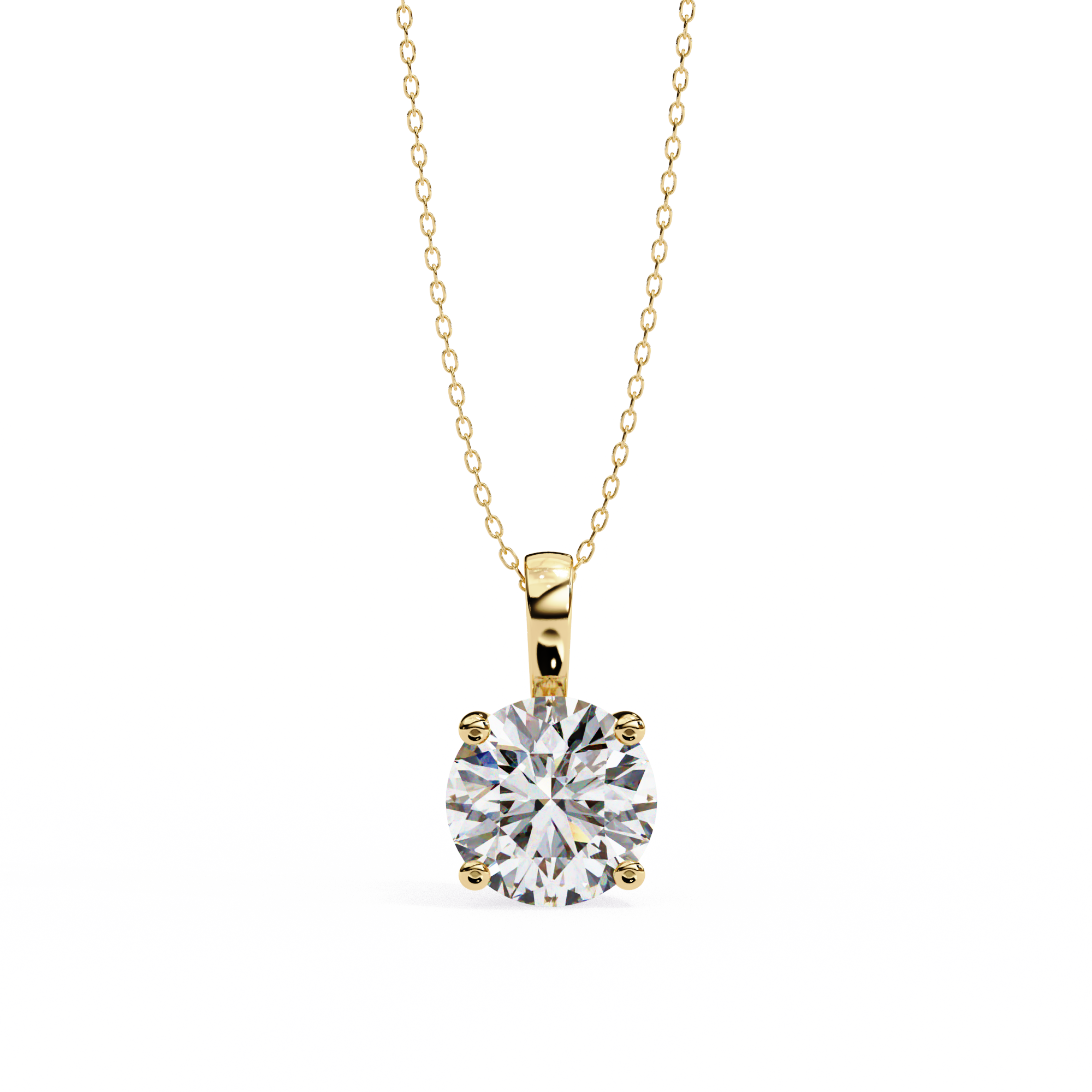 3.01 Carat Round Shape Lab-Grown Diamond Pendant Necklace – F Color VS1 Clarity