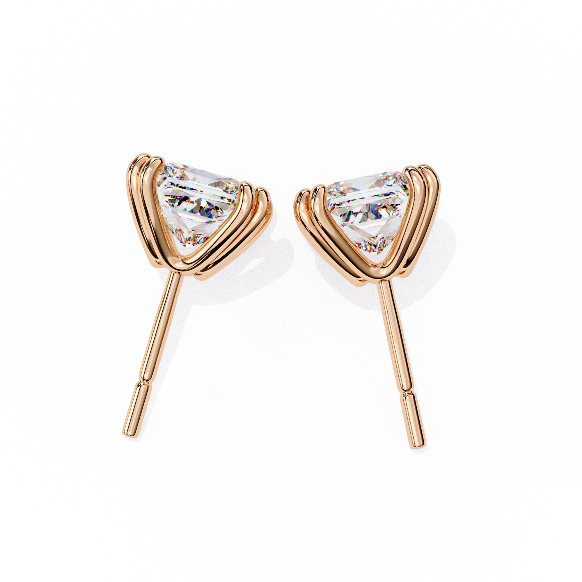 Solitairekart 3.04ct Princess Cut Diamond Studs