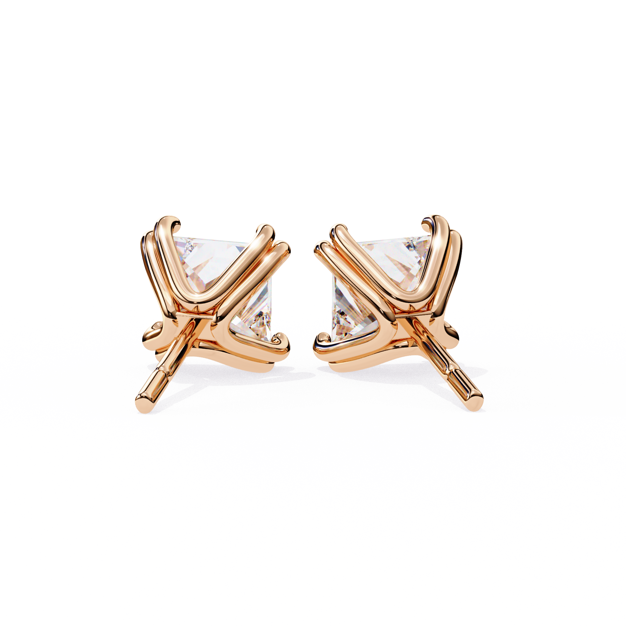 Solitairekart 3.04ct Princess Cut Diamond Studs