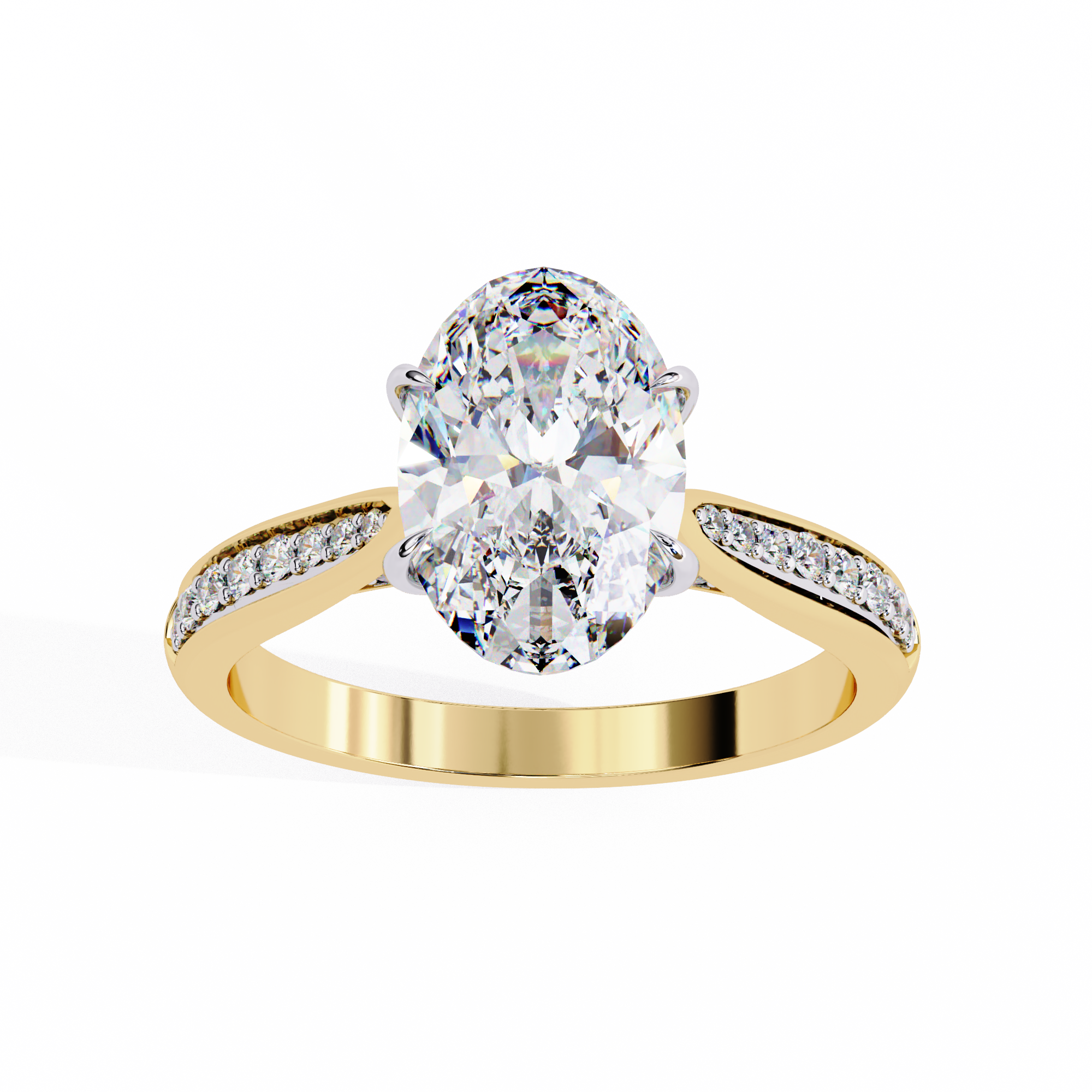 Elegant 1.98 Carat Oval Lab Grown Diamond Solitaire Engagement Ring