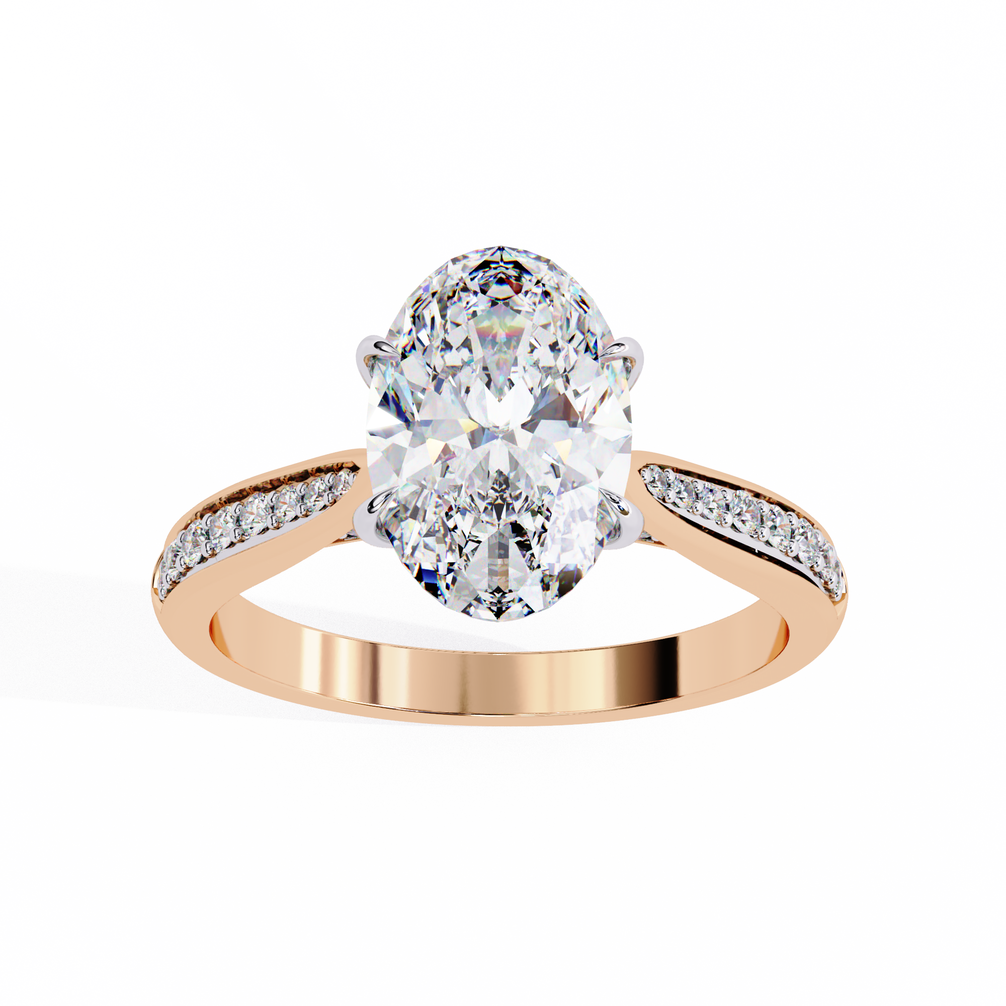 Elegant 1.98 Carat Oval Lab Grown Diamond Solitaire Engagement Ring