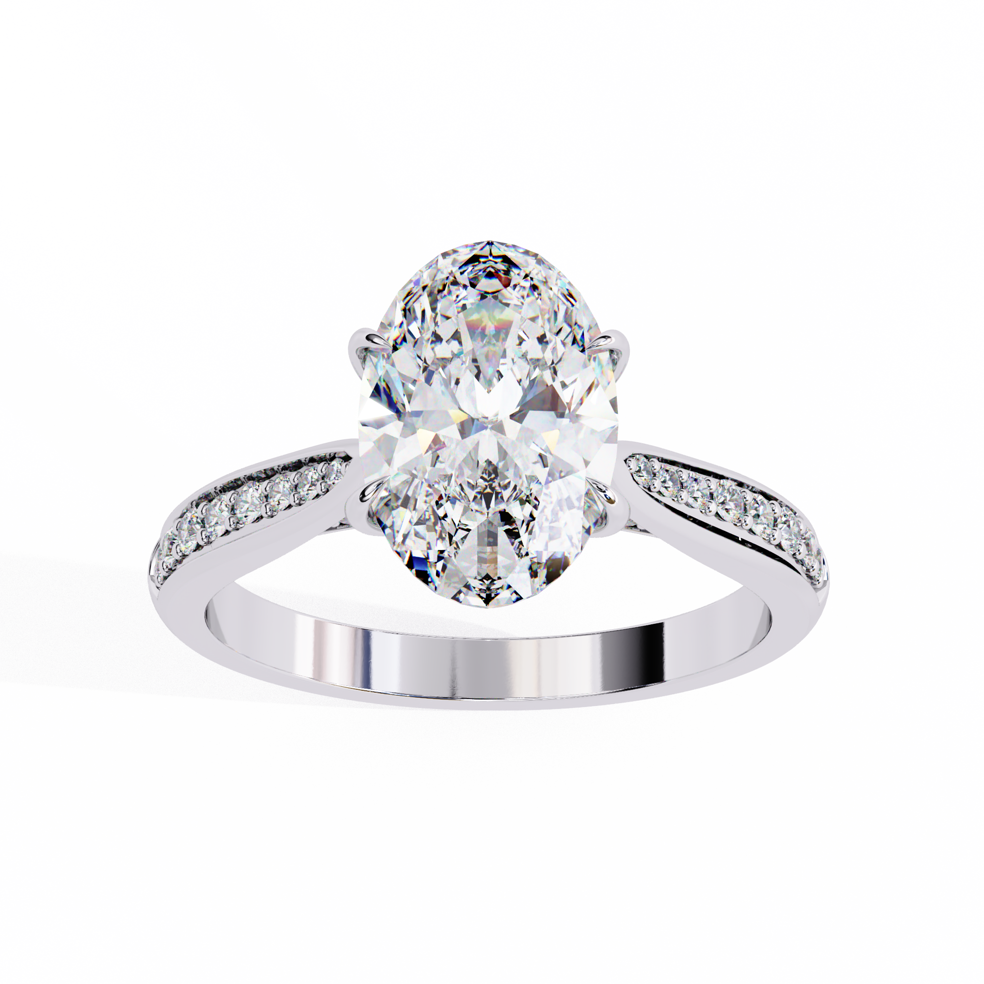 Elegant 1.98 Carat Oval Lab Grown Diamond Solitaire Engagement Ring