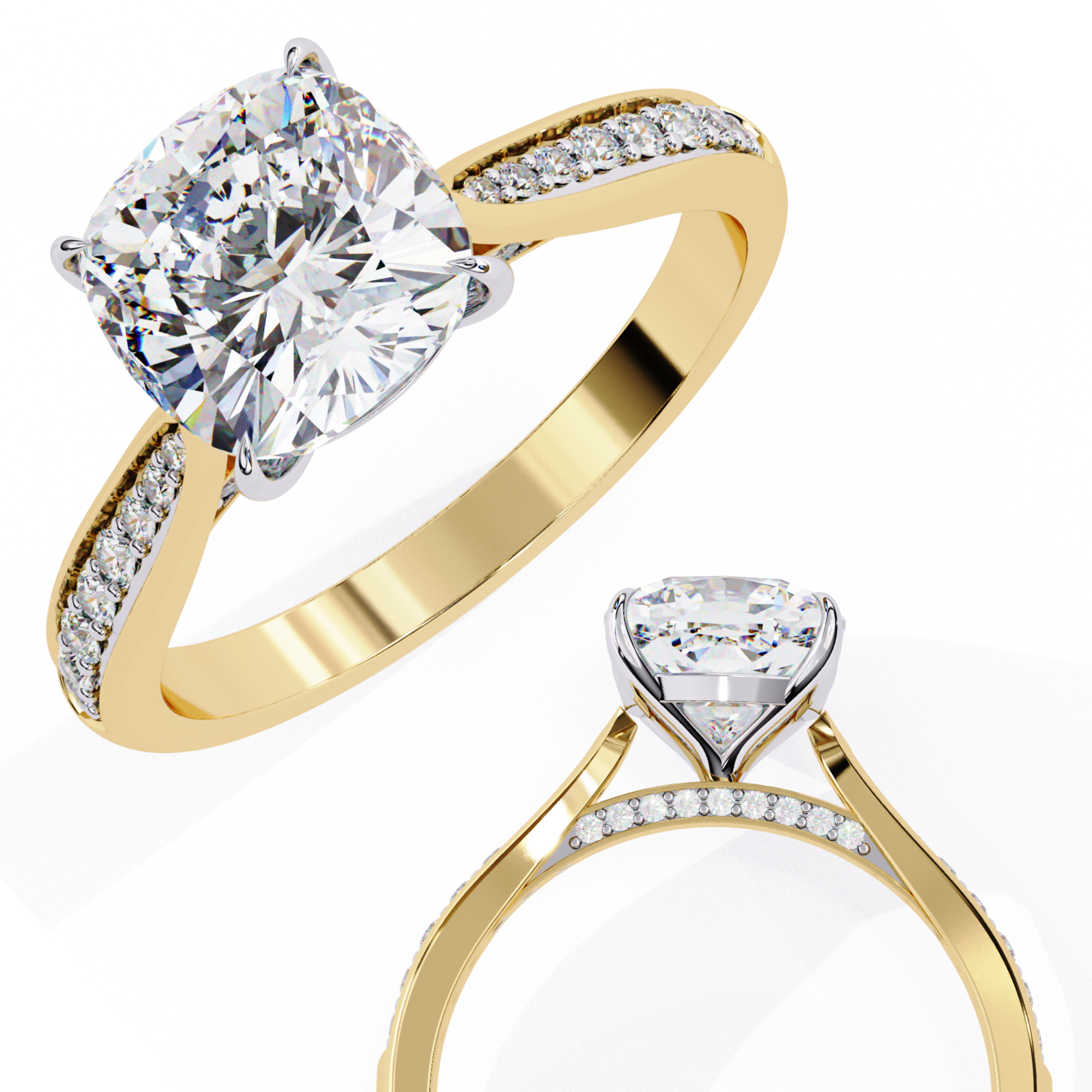Elegant 1.96 Carat Cushion Lab Grown Diamond Solitaire Engagement Ring