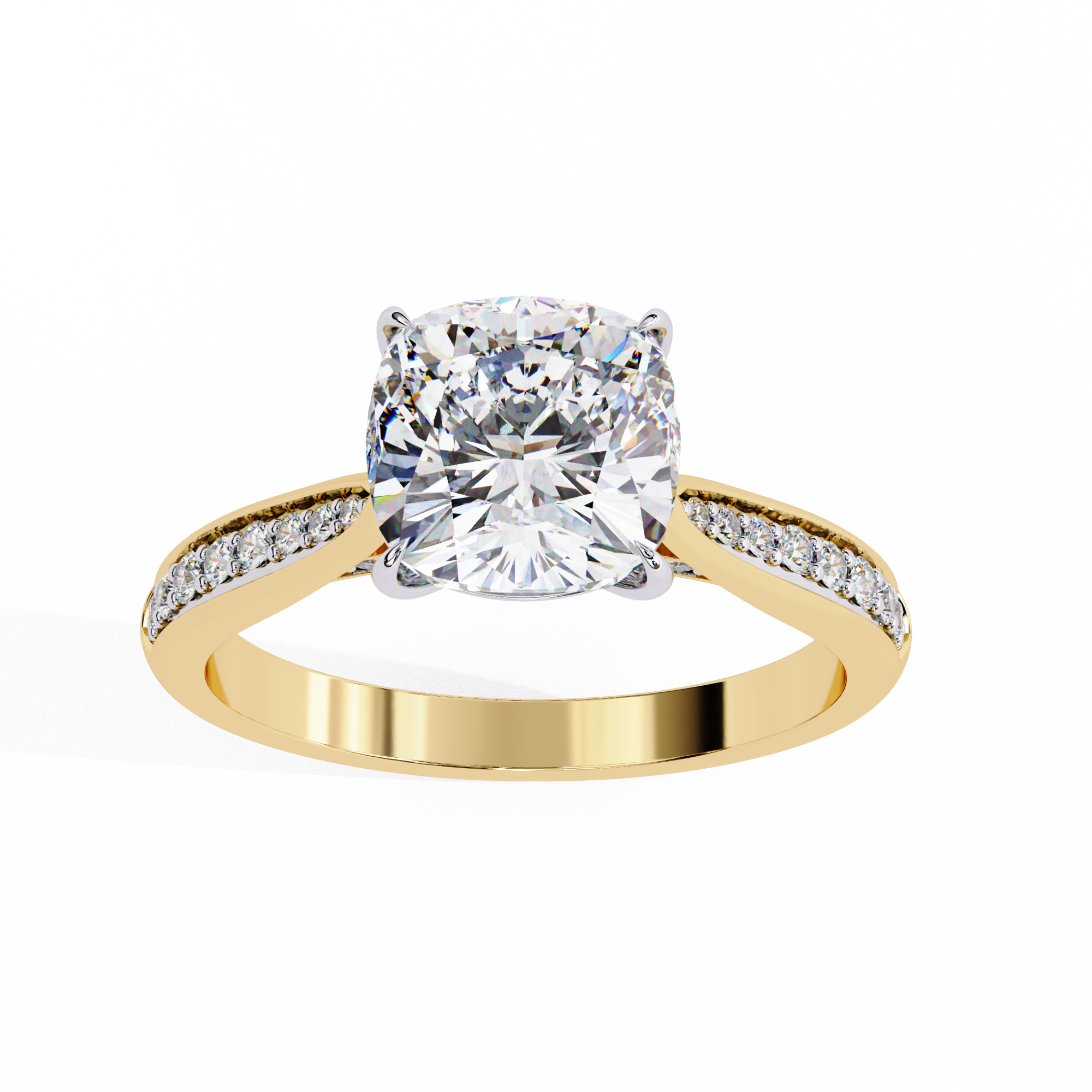 Elegant 1.96 Carat Cushion Lab Grown Diamond Solitaire Engagement Ring