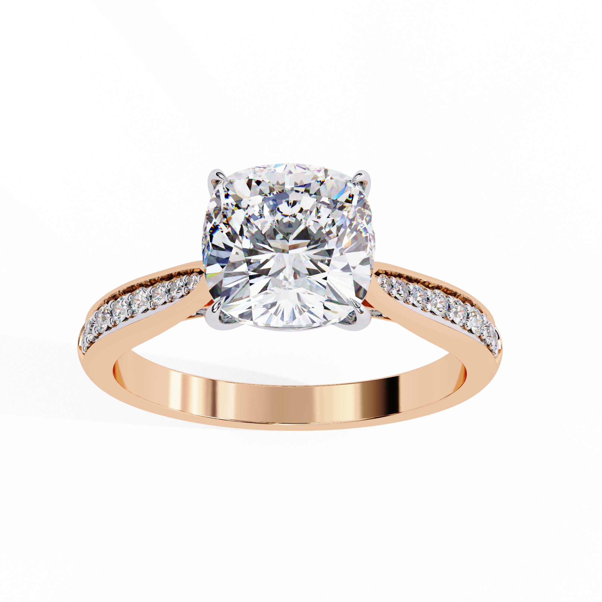 Elegant 1.96 Carat Cushion Lab Grown Diamond Solitaire Engagement Ring