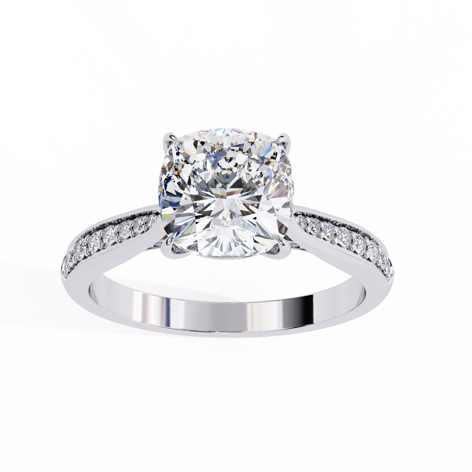Elegant 1.96 Carat Cushion Lab Grown Diamond Solitaire Engagement Ring
