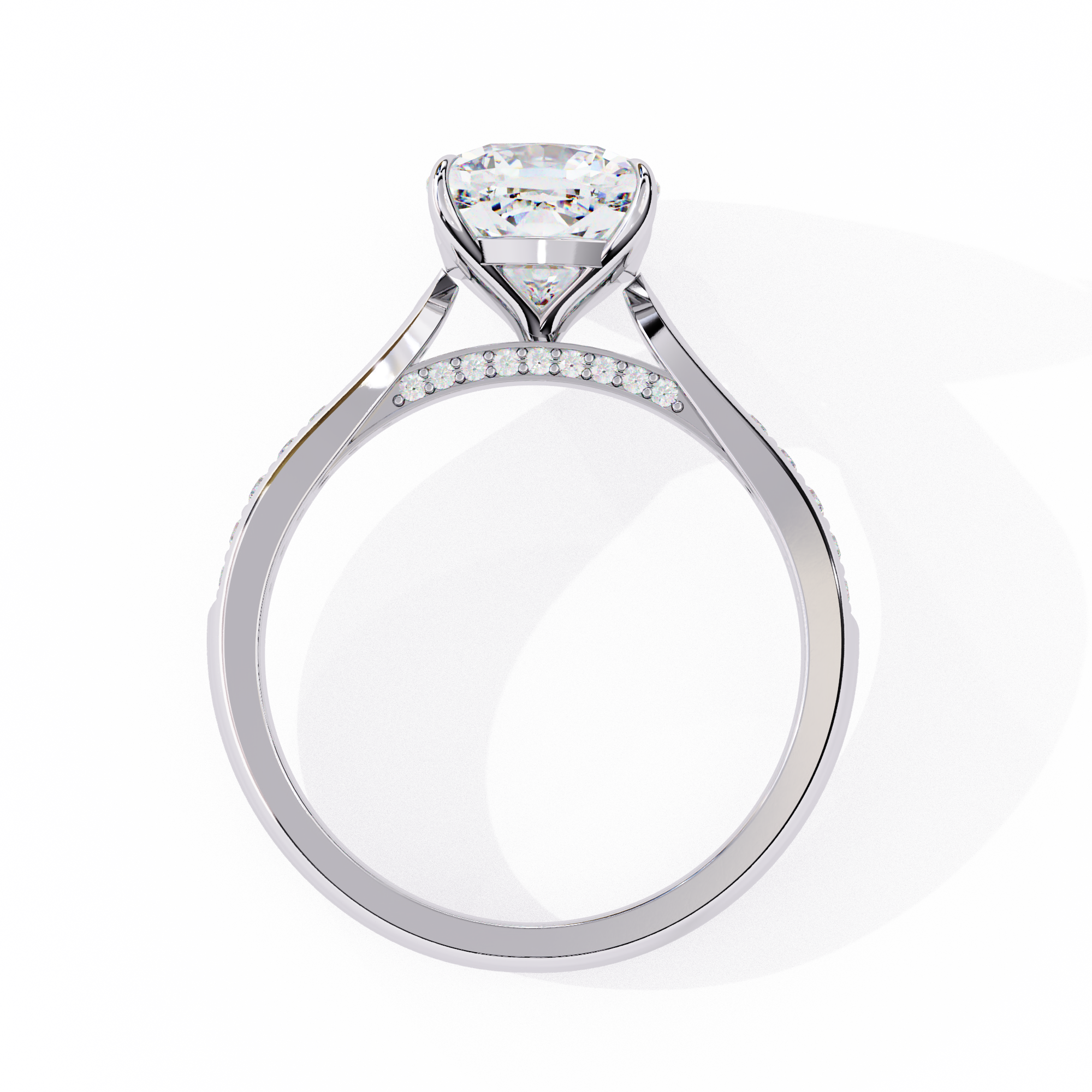 Elegant 1.96 Carat Cushion Lab Grown Diamond Solitaire Engagement Ring
