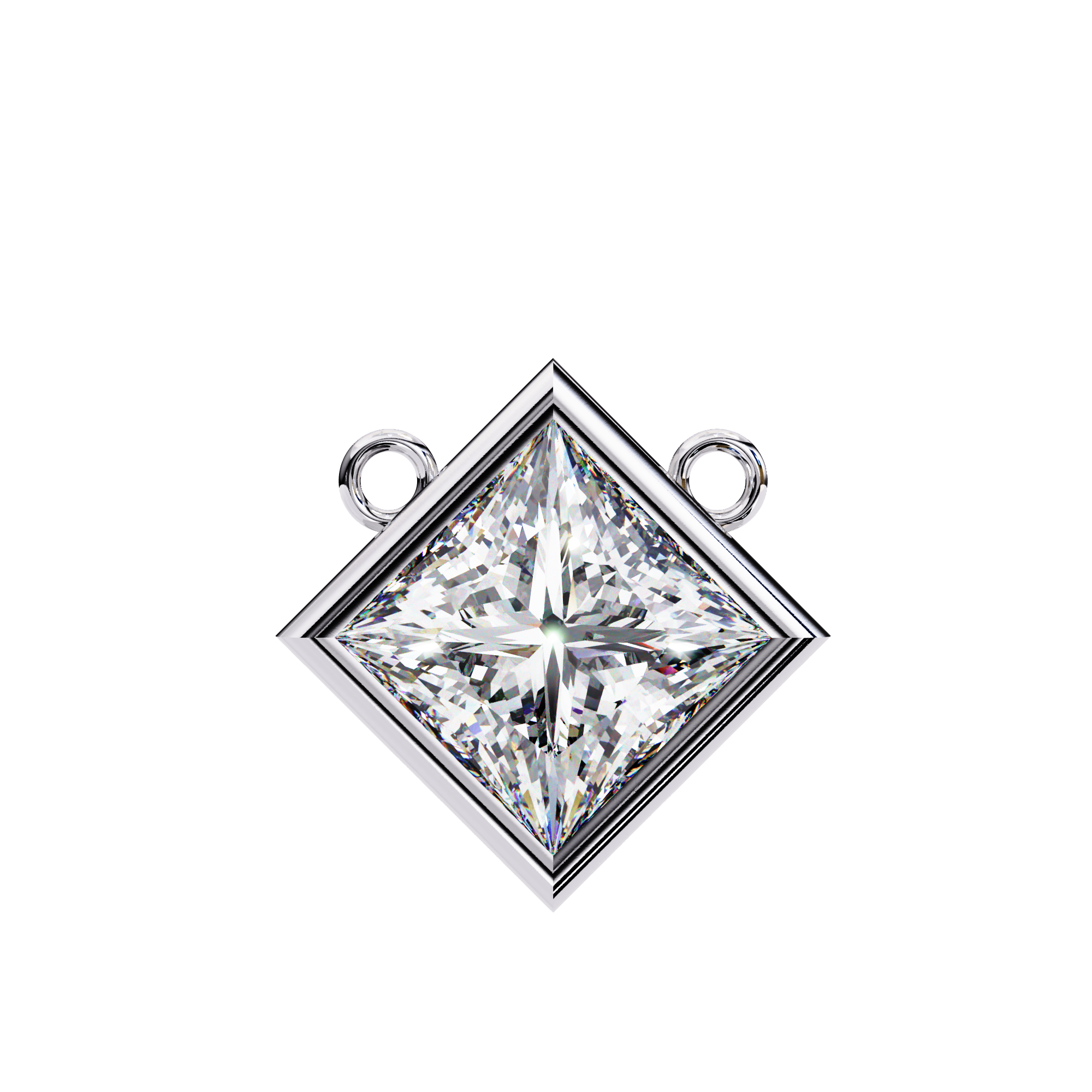 Solitairekart 2.01ct Princess-Cut Bezel Set Natural Diamond Pendant-H Color, VS1 Clarity