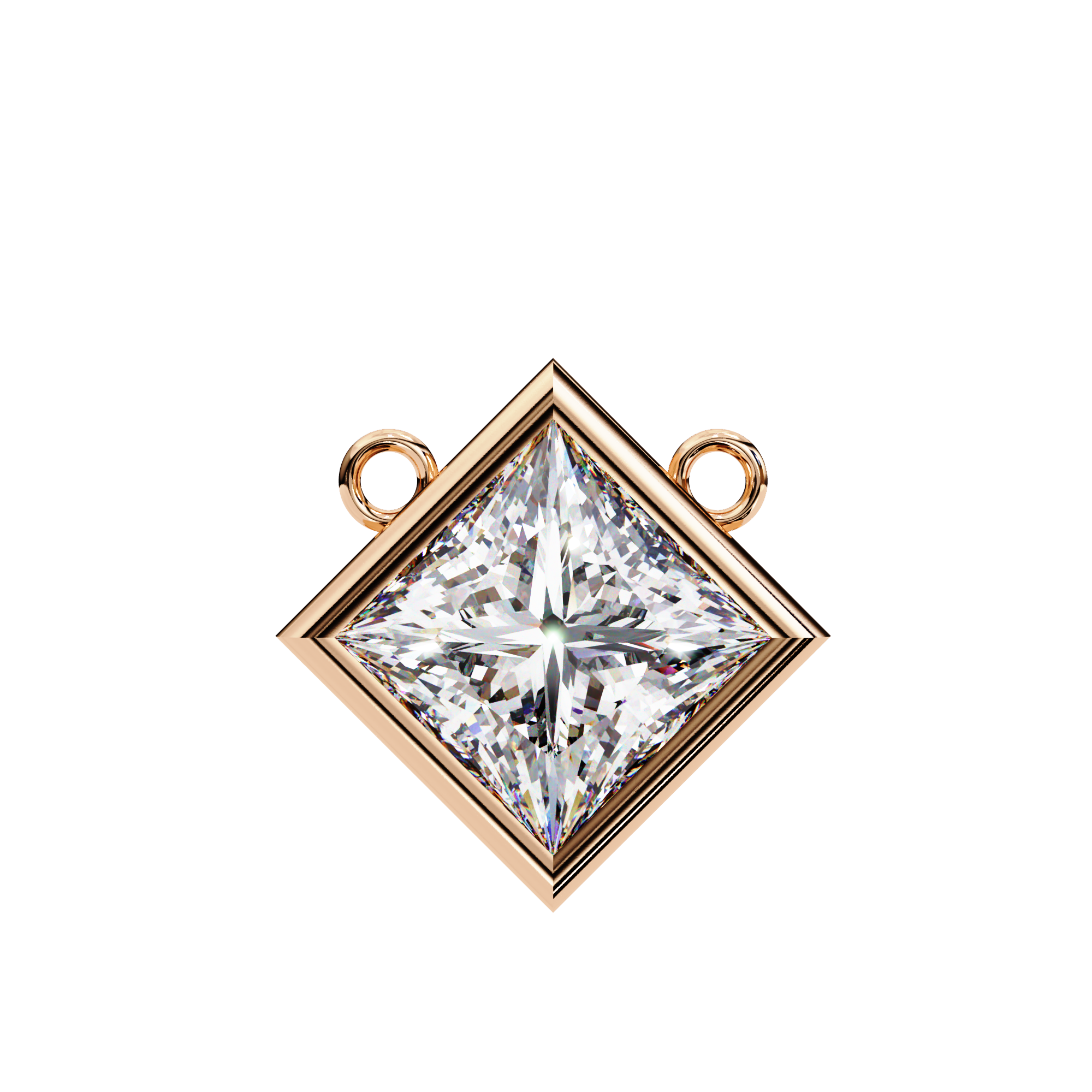 Solitairekart 2.01ct Princess-Cut Bezel Set Natural Diamond Pendant-H Color, VS1 Clarity