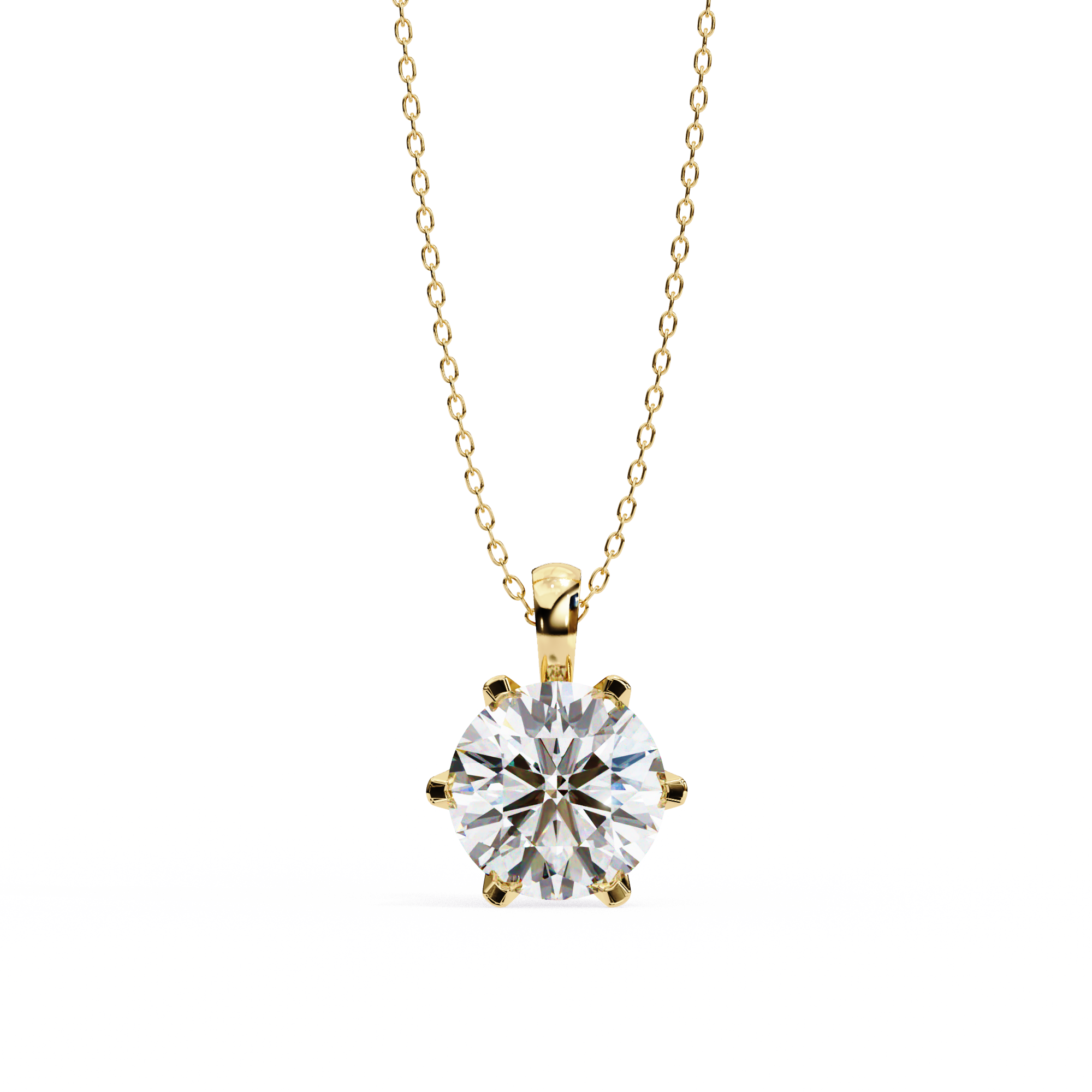 2.20 Carat Round Shape Lab Diamond Pendant Necklace – F Color VS1 Clarity
