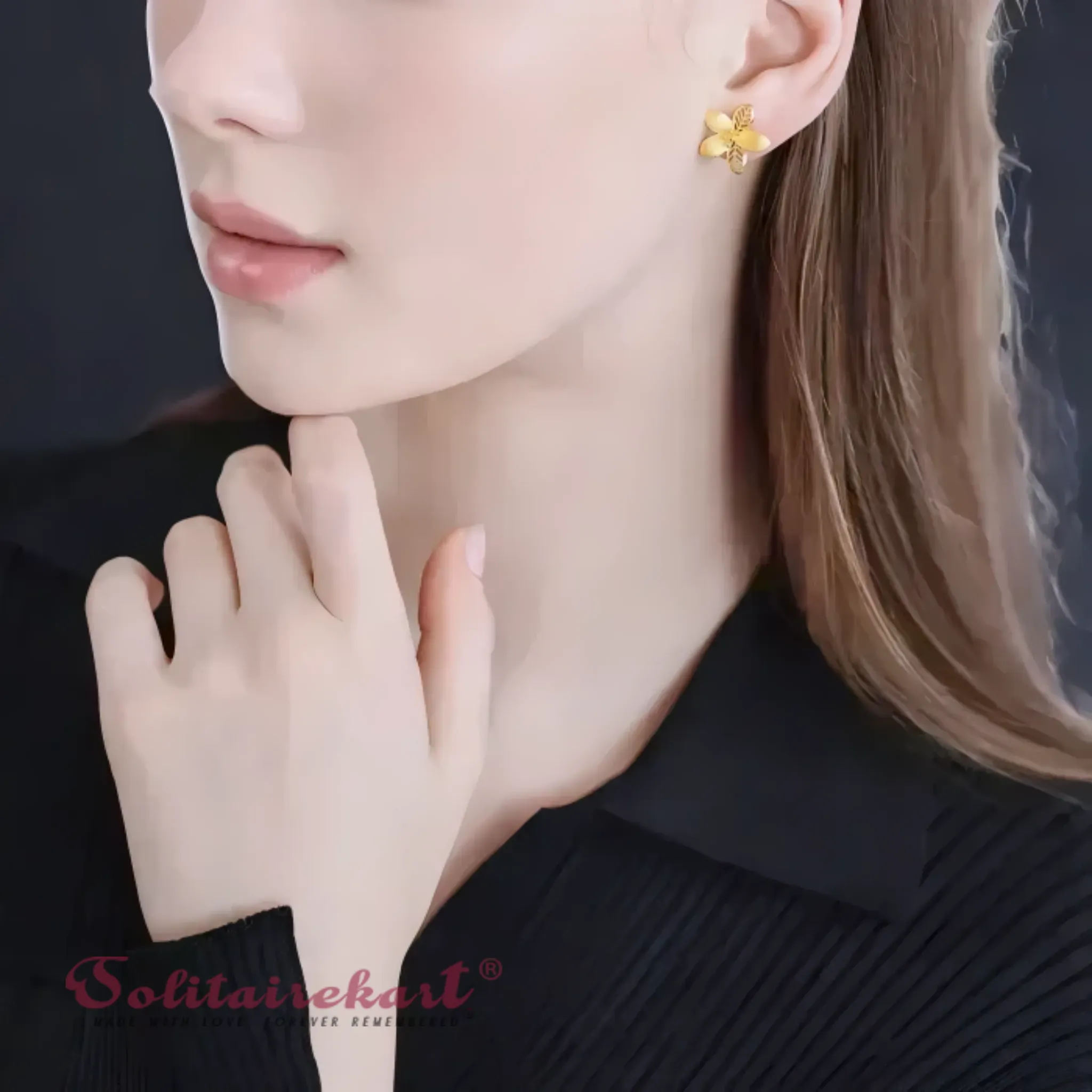 14K Gold 2.92grm Golden Blossom Stud