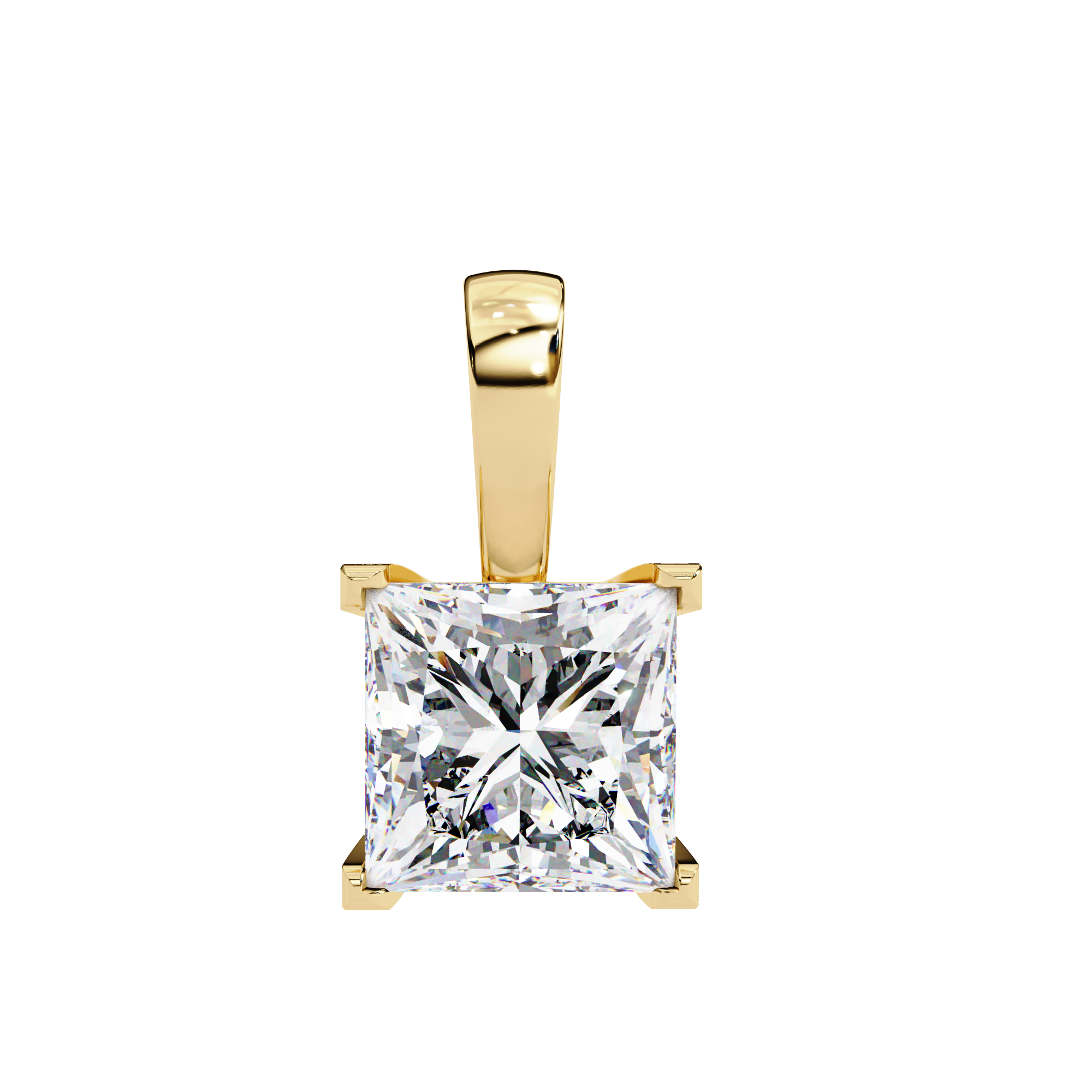 2.62 Carat Princess Shape Lab-Grown Diamond Pendant Necklace – F Color VS2 Clarity