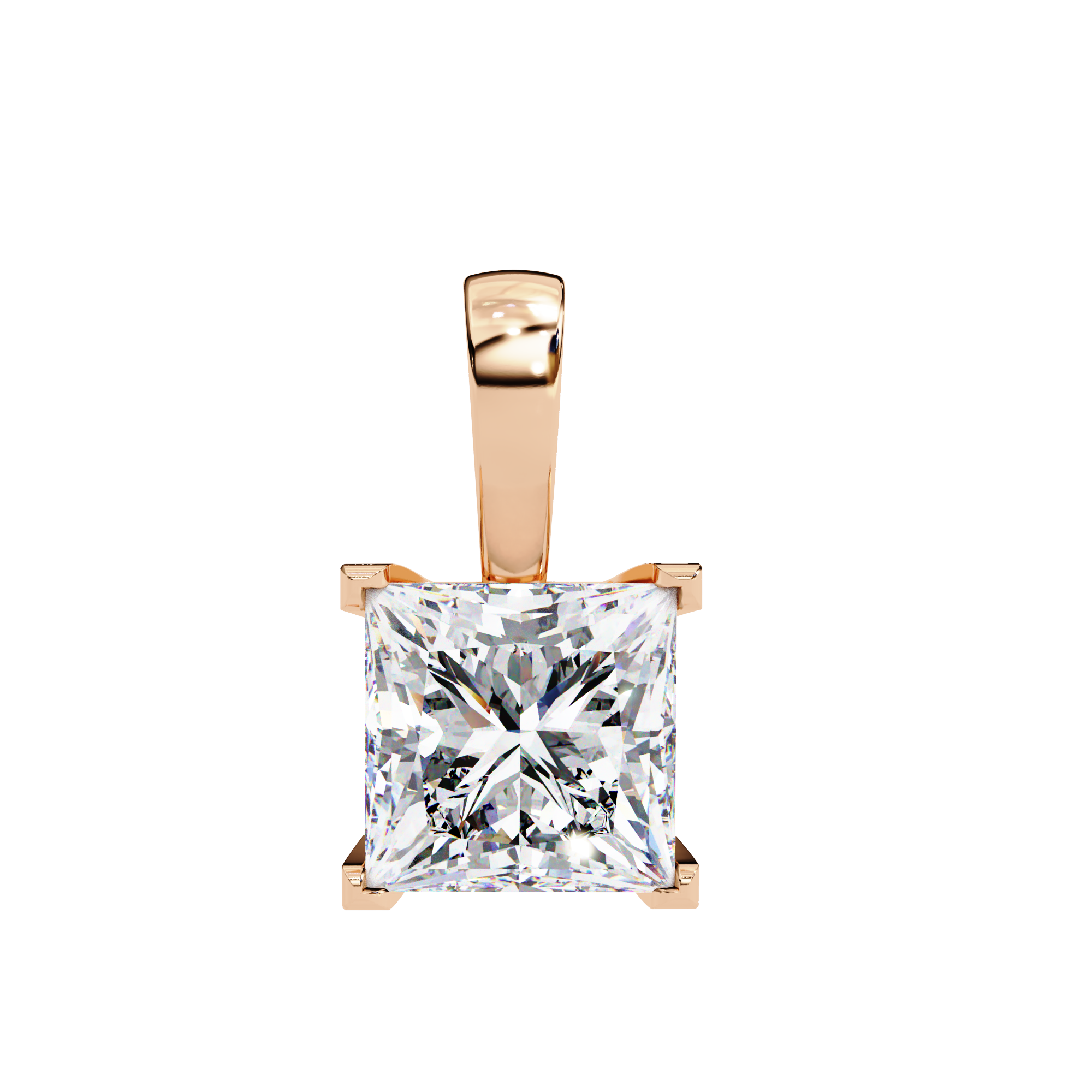 2.62 Carat Princess Shape Lab-Grown Diamond Pendant Necklace – F Color VS2 Clarity