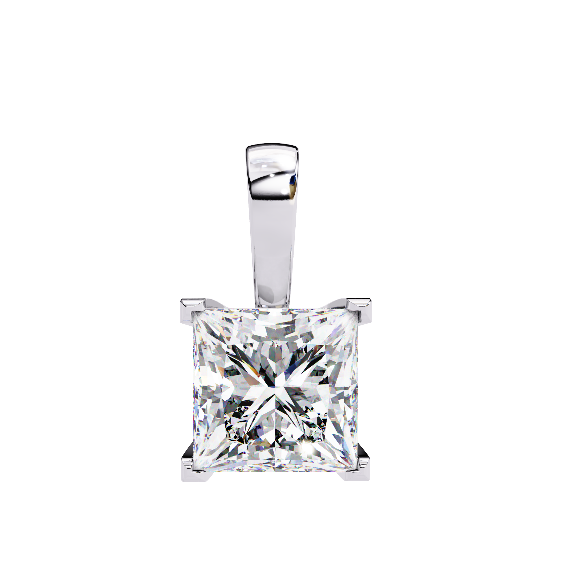 Solitairekart 2.62ct Classic Princess Natural Diamond Solitaire Pendant-H Color, VS1 Clarity