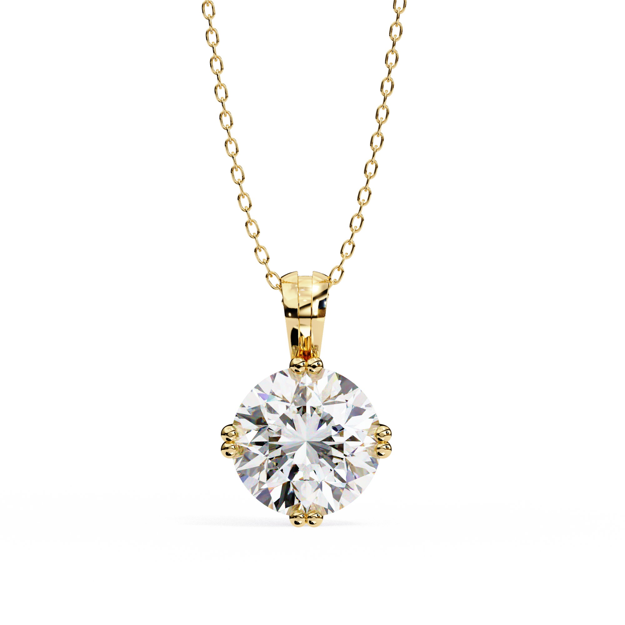 1.98 Carat Round Shape Lab Diamond Pendant Necklace – E Color VVS2 Clarity
