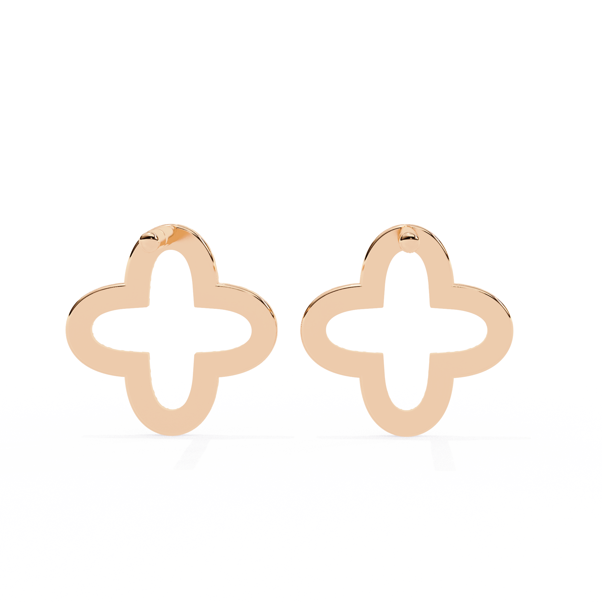 0.24 Carat EF Color VS Clarity Pave Lab Grown Diamond Clover Stud Earrings