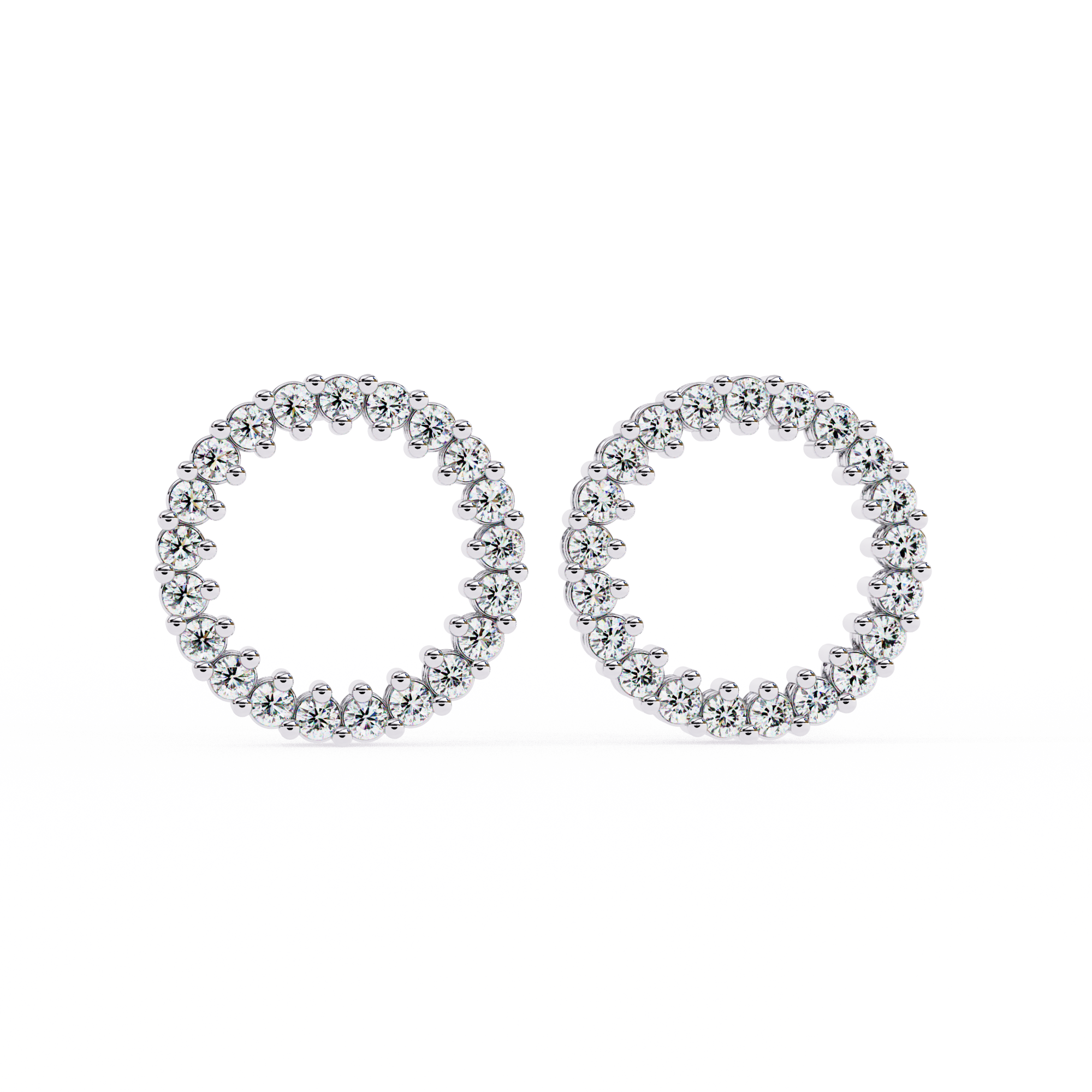 0.30ct Circle Illusion Hoop Diamond Studs | Solitairekart