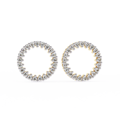 Solitairekart 0.30ct Circle Illusion Hoop Natural Diamond Stud Earrings-HI Color, VS-SI Clarity