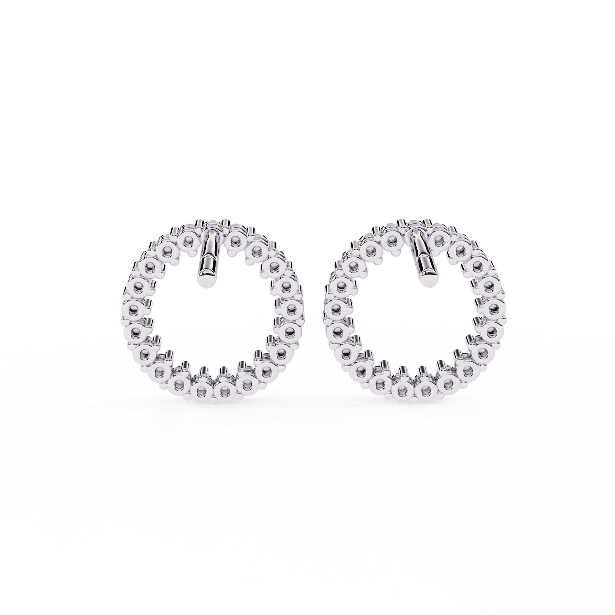 Solitairekart 0.30ct Circle Illusion Hoop Natural Diamond Stud Earrings-HI Color, VS-SI Clarity